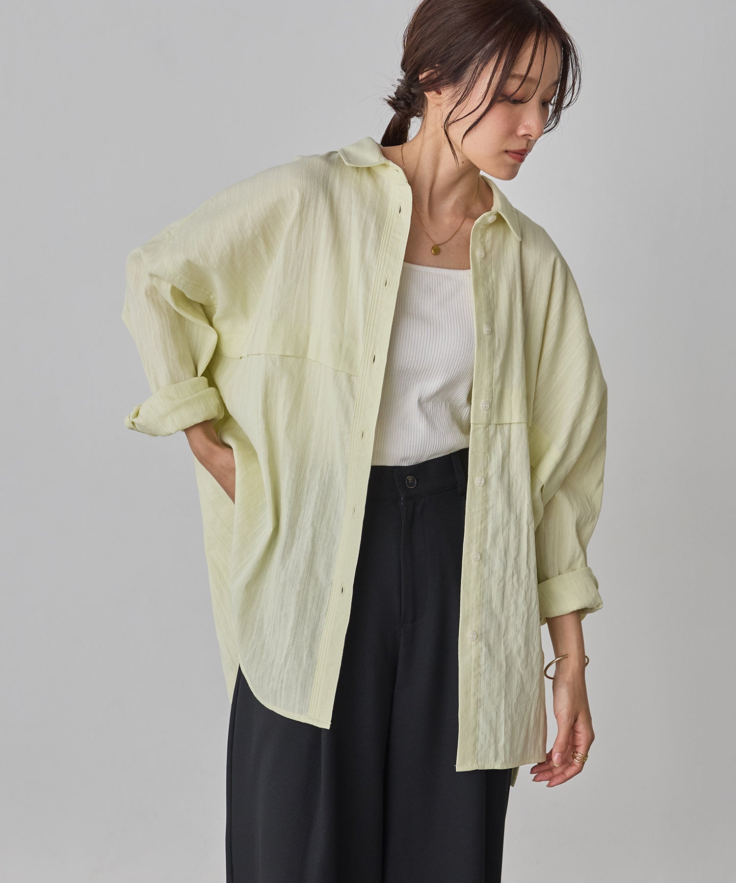 スラブ オーバーサイズシャツ