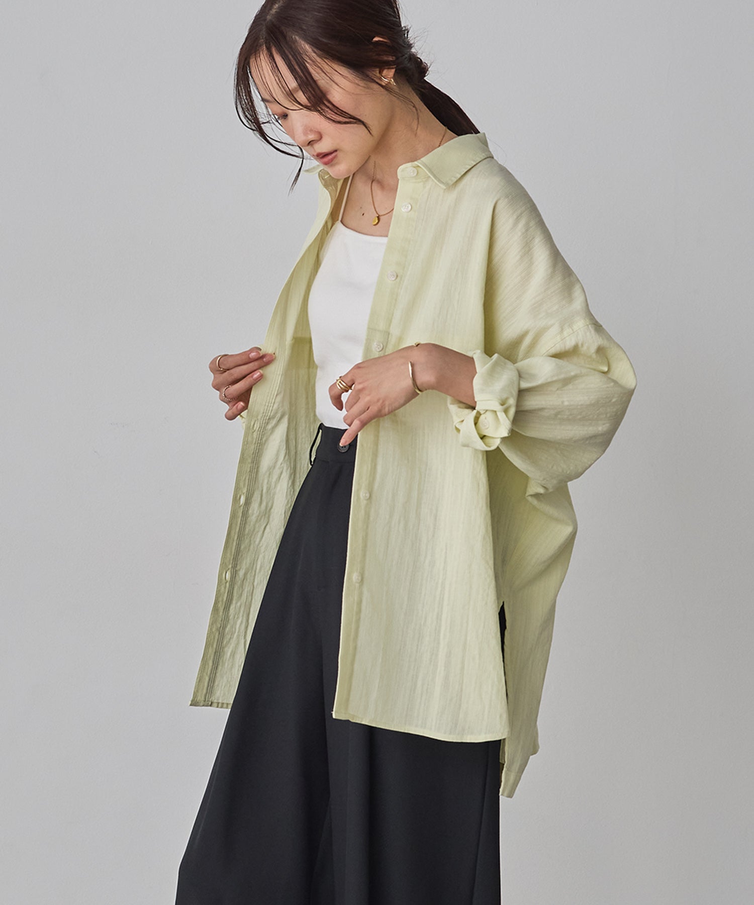 スラブ オーバーサイズシャツ