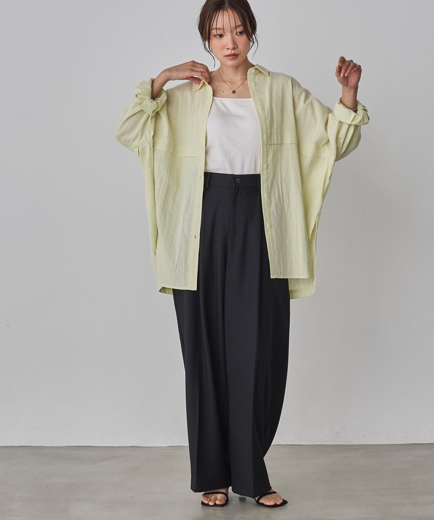 スラブ オーバーサイズシャツ