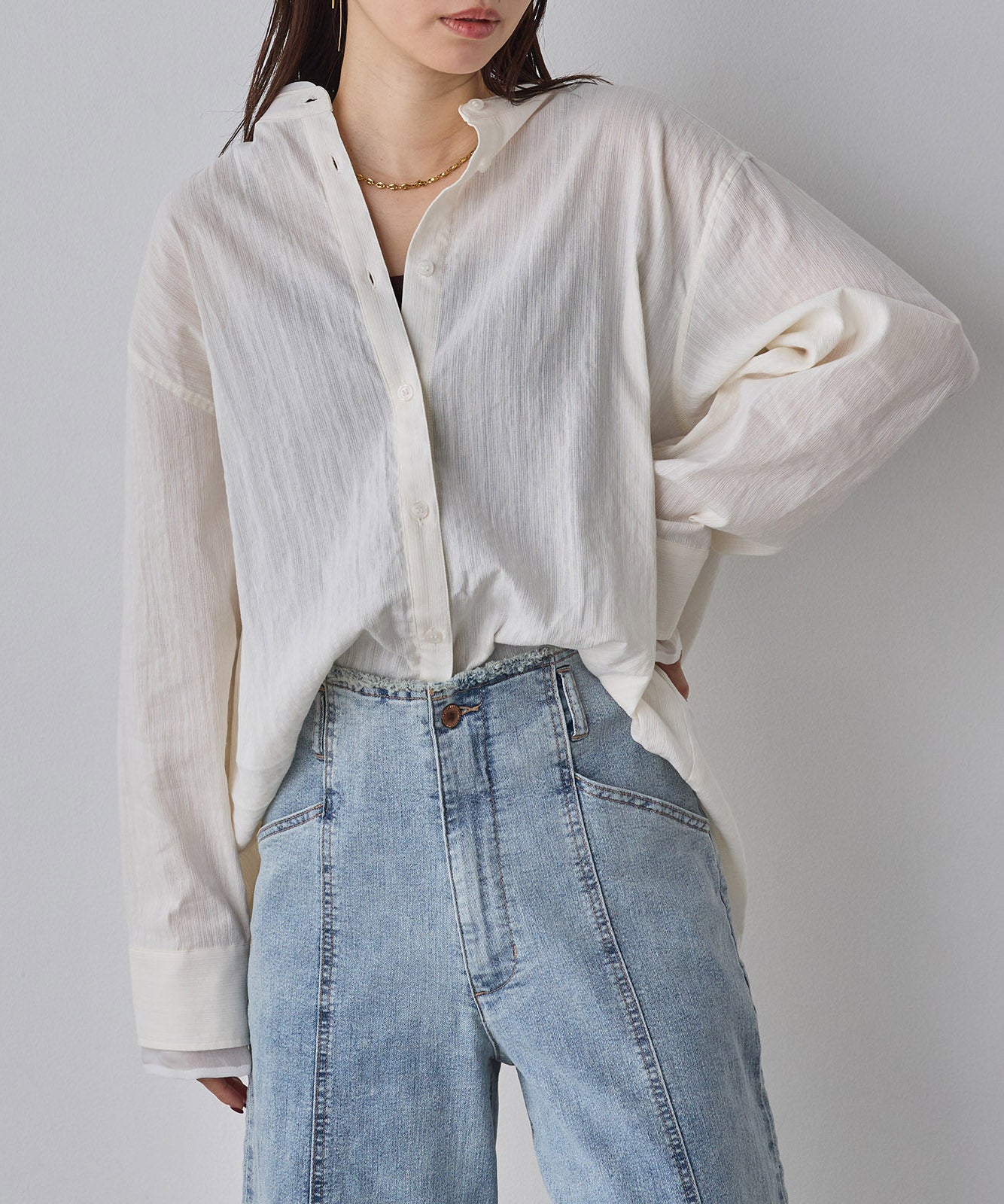 SPRING SLUB SHEER DOCKING SHIRT
