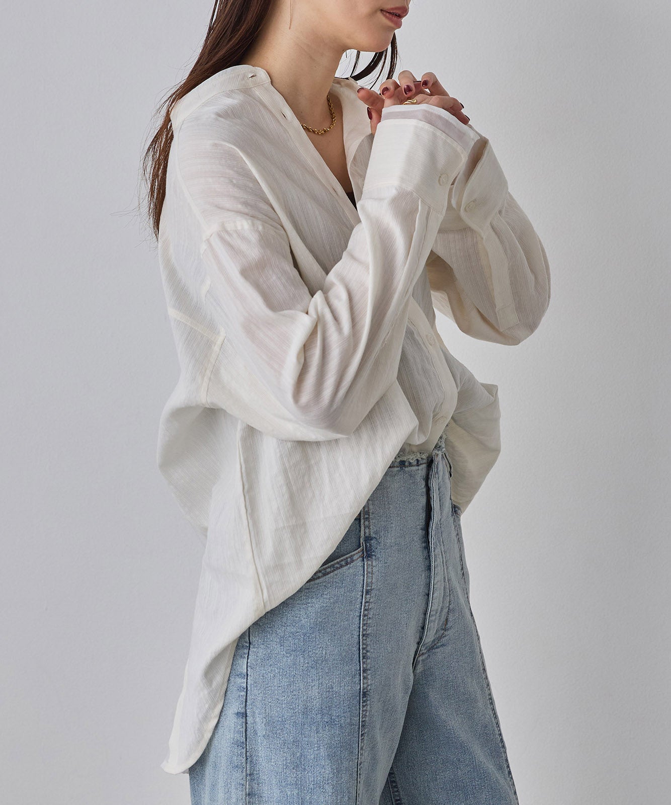 SPRING SLUB SHEER DOCKING SHIRT