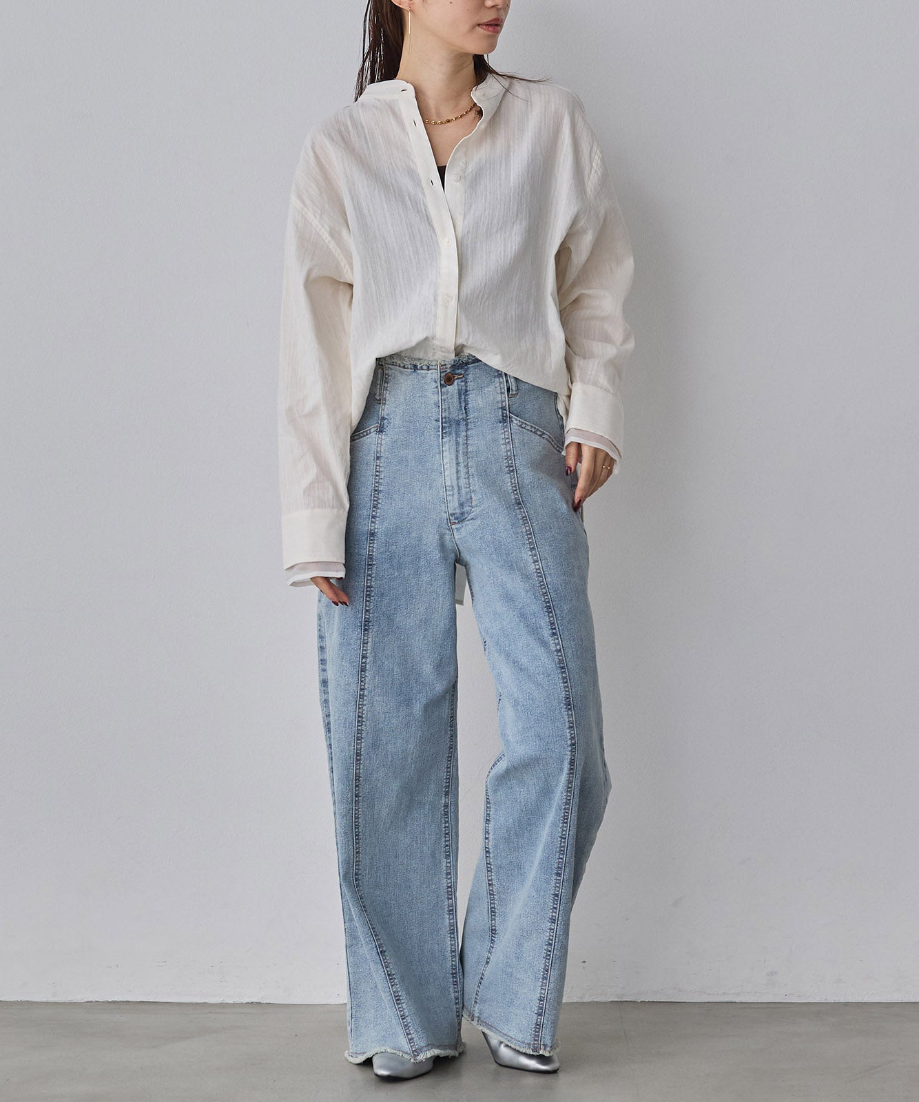 SPRING SLUB SHEER DOCKING SHIRT