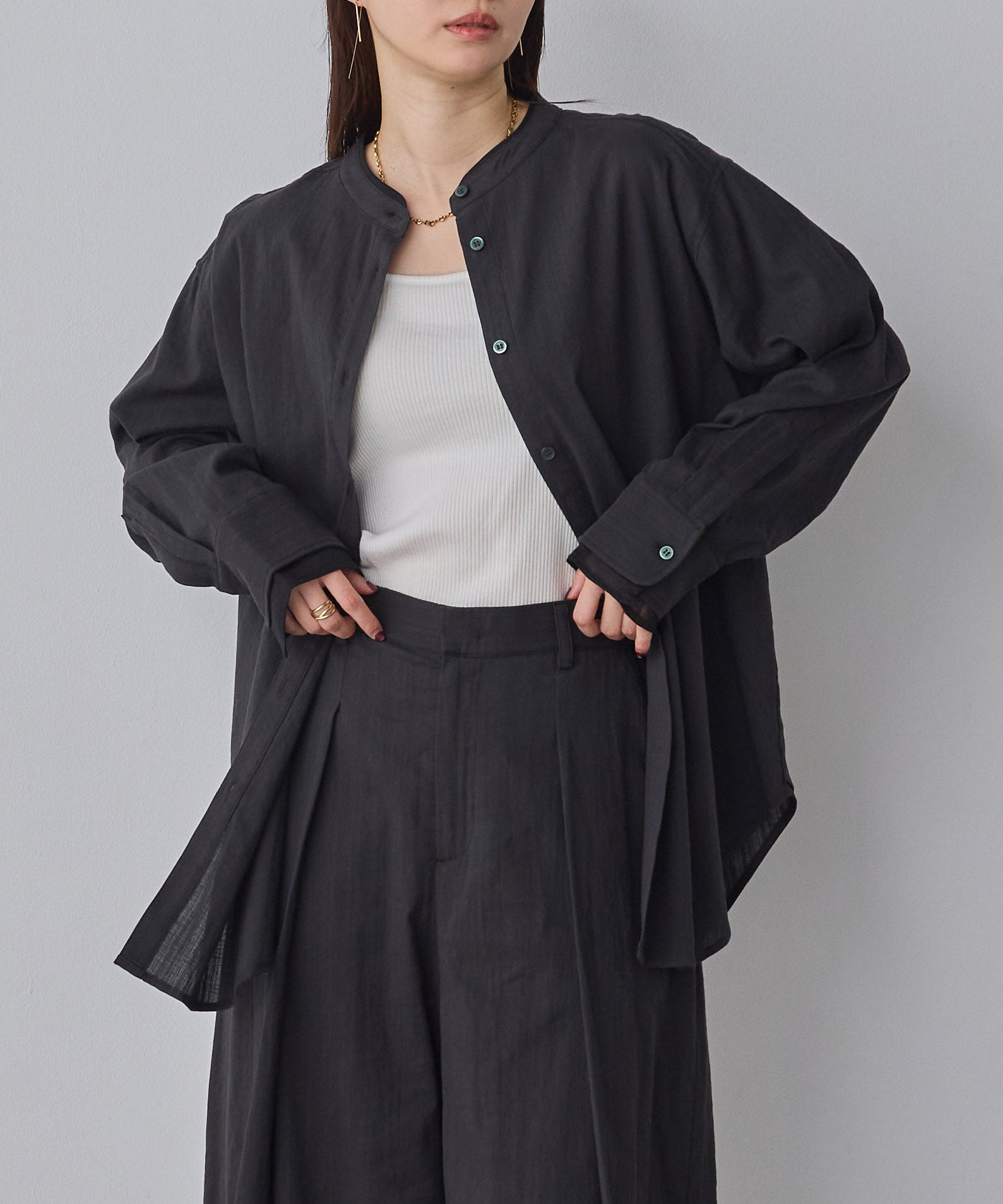 SPRING SLUB SHEER DOCKING SHIRT