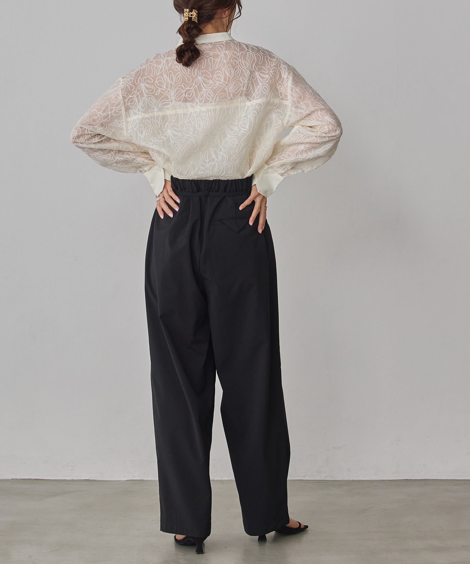SHEER EMBROIDERED SHIRT