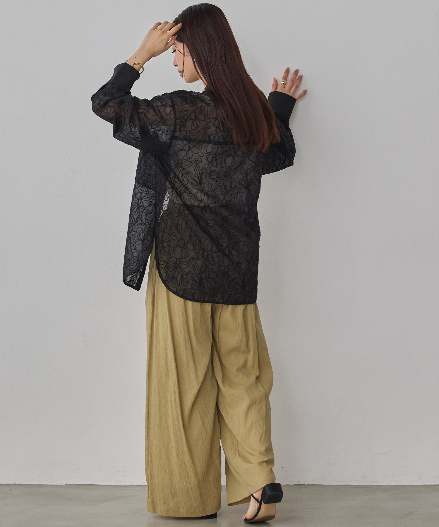 SHEER EMBROIDERED SHIRT