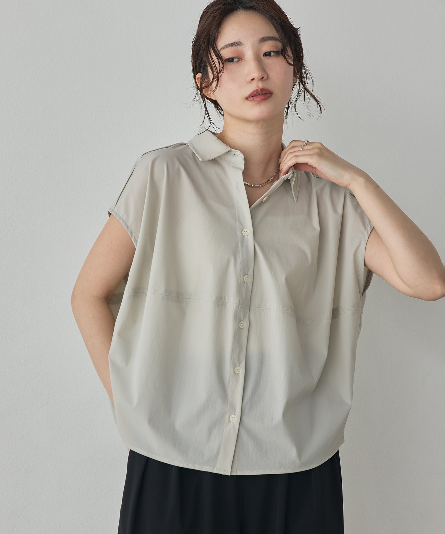 [ICE-TOUCH] THICK COCOON SHIRT