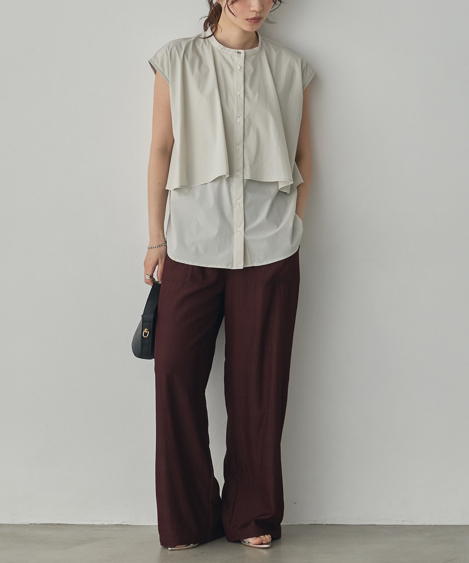 [ICE-TOUCH] LIGHTWEIGHT DOUBLE-FRONT BLOUSE
