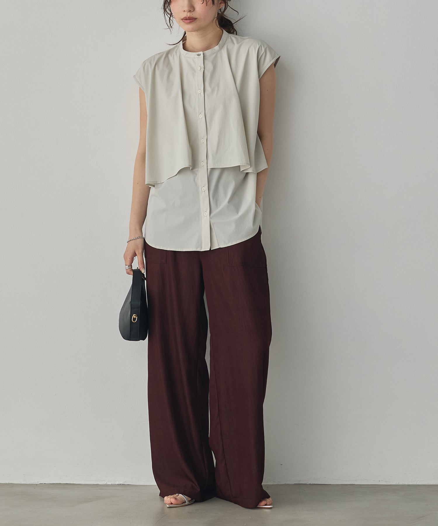 [ICE-TOUCH] LIGHTWEIGHT DOUBLE-FRONT BLOUSE