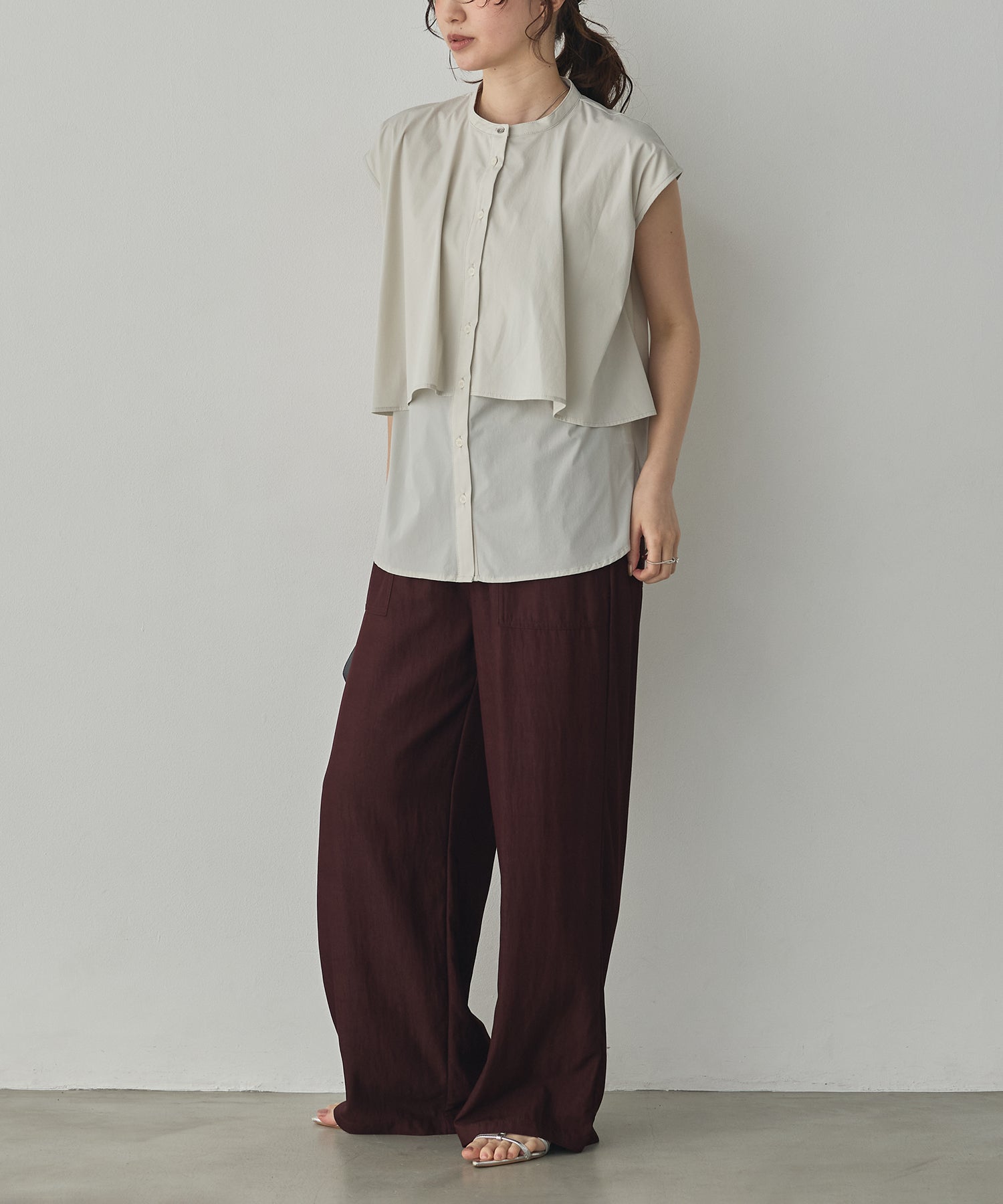 [ICE-TOUCH] LIGHTWEIGHT DOUBLE-FRONT BLOUSE