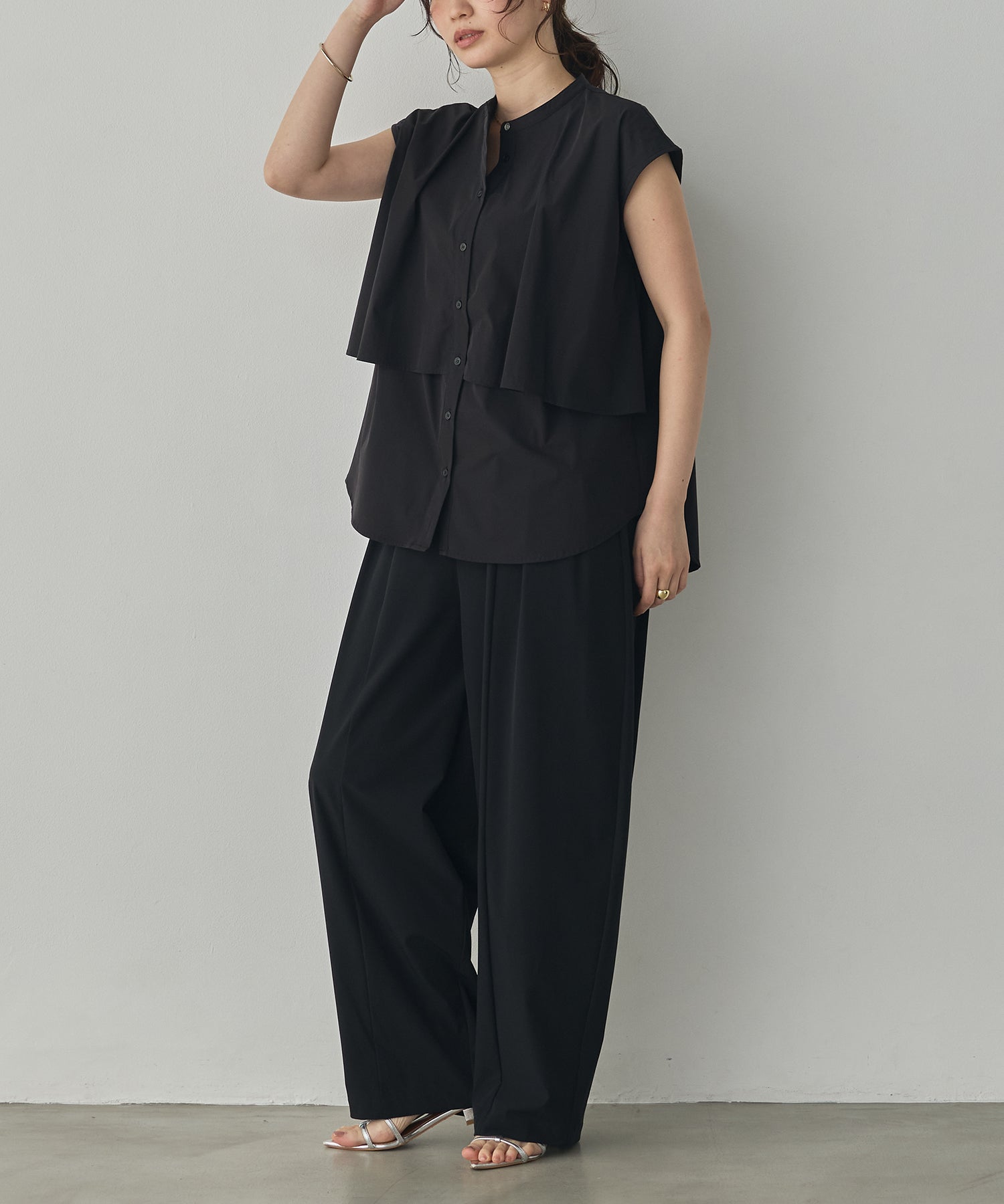 [ICE-TOUCH] LIGHTWEIGHT DOUBLE-FRONT BLOUSE