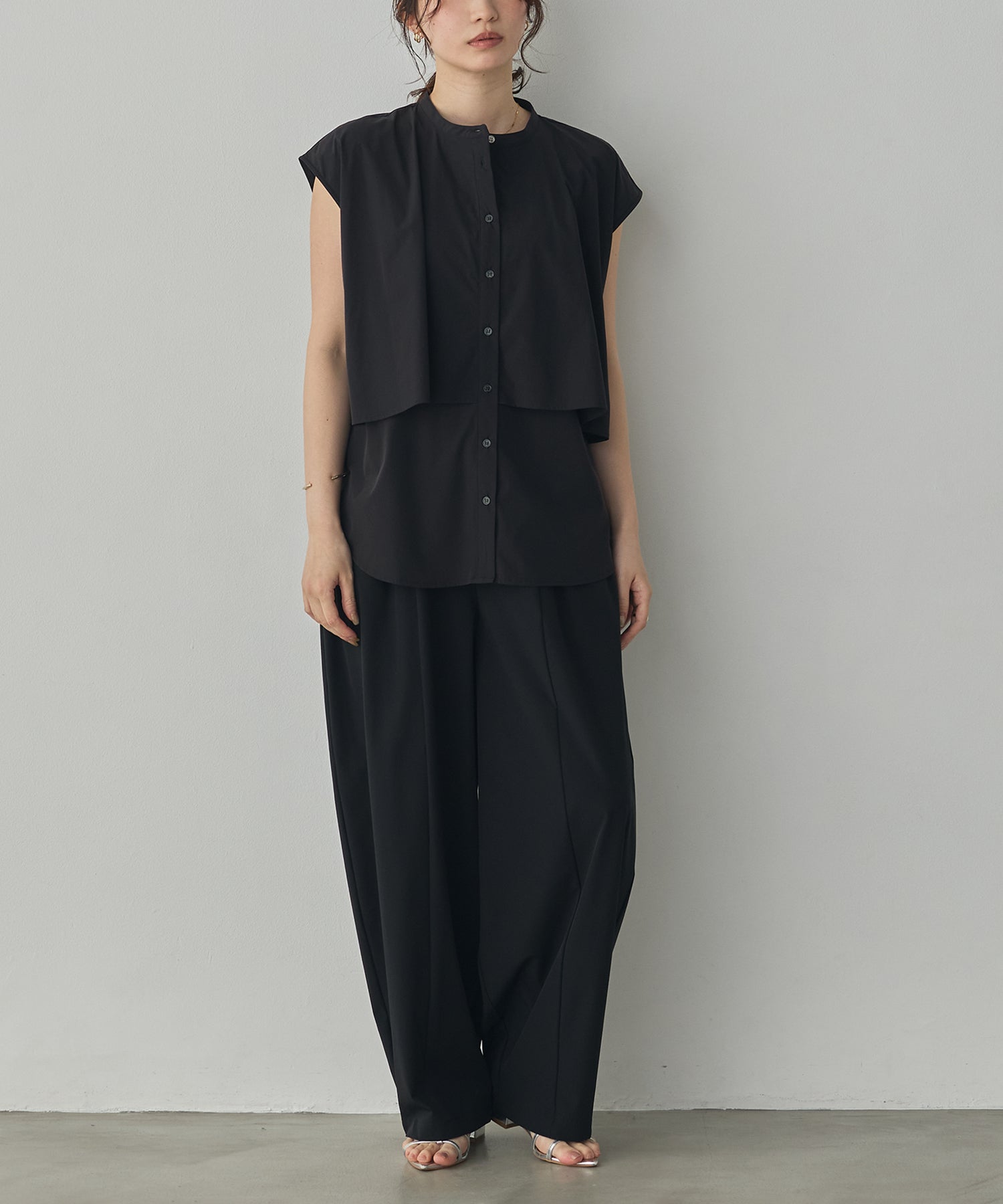[ICE-TOUCH] LIGHTWEIGHT DOUBLE-FRONT BLOUSE