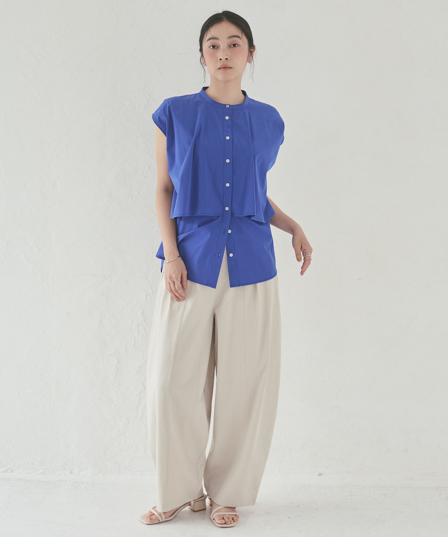 [ICE-TOUCH] LIGHTWEIGHT DOUBLE-FRONT BLOUSE