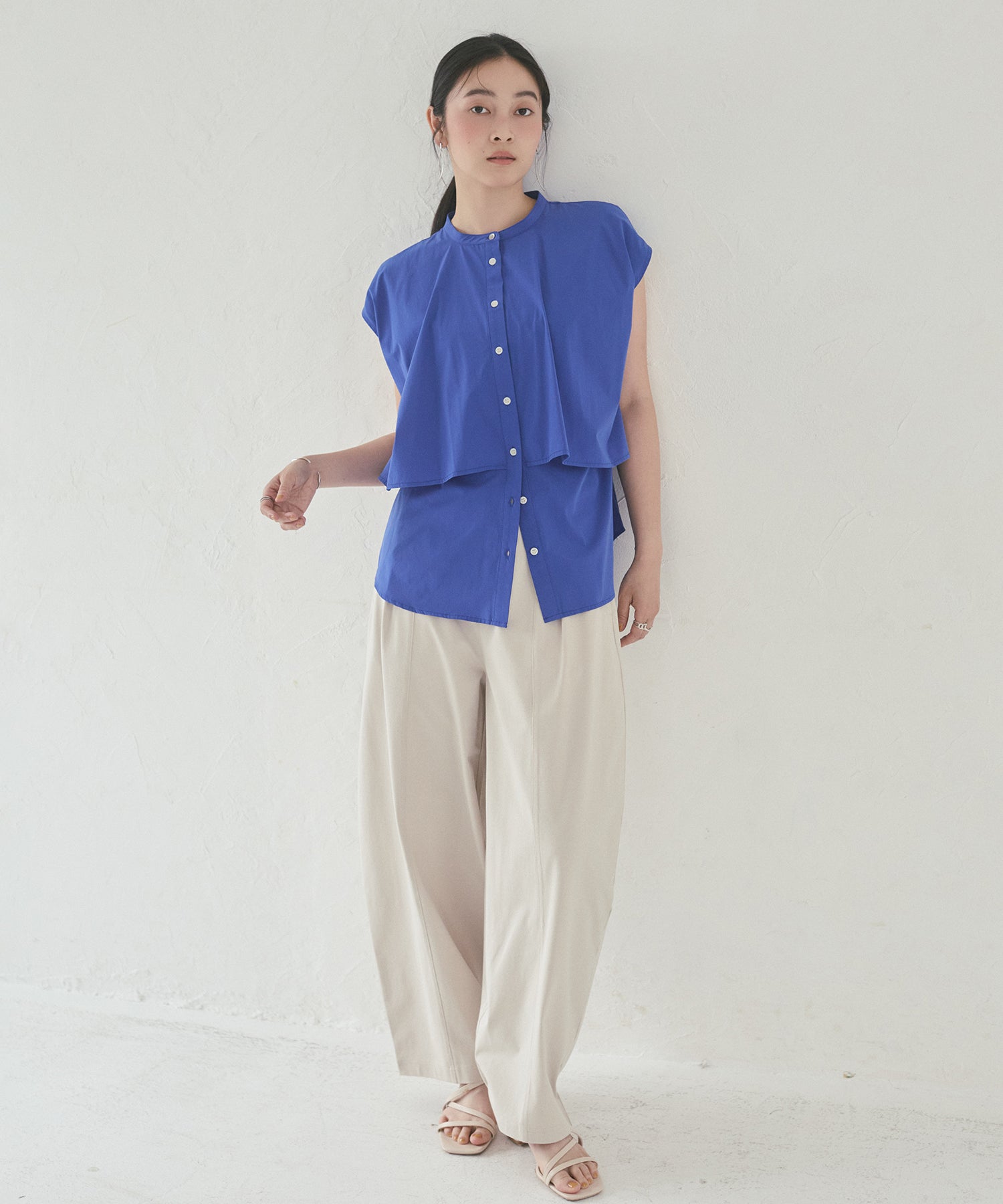 [ICE-TOUCH] LIGHTWEIGHT DOUBLE-FRONT BLOUSE