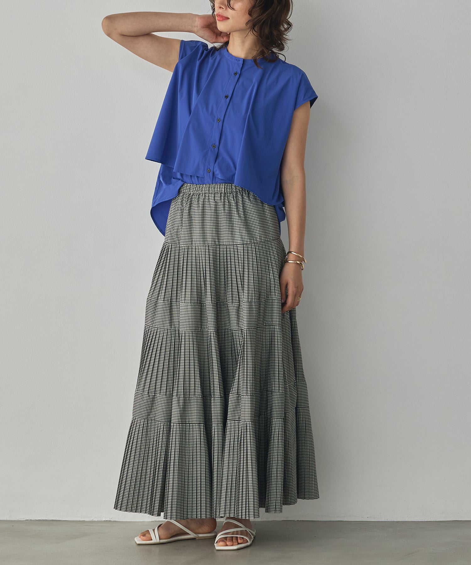 [ICE-TOUCH] LIGHTWEIGHT DOUBLE-FRONT BLOUSE