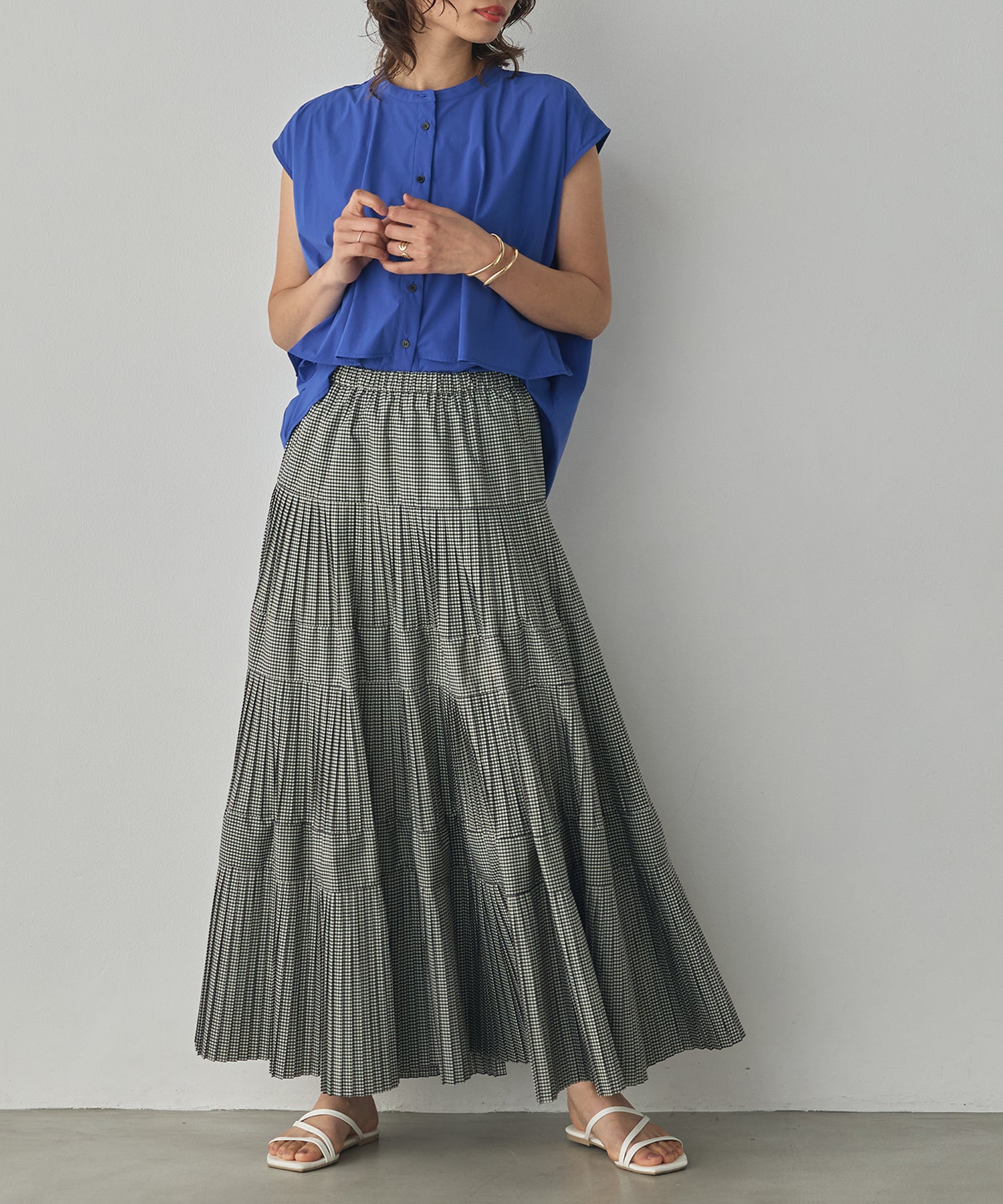 [ICE-TOUCH] LIGHTWEIGHT DOUBLE-FRONT BLOUSE