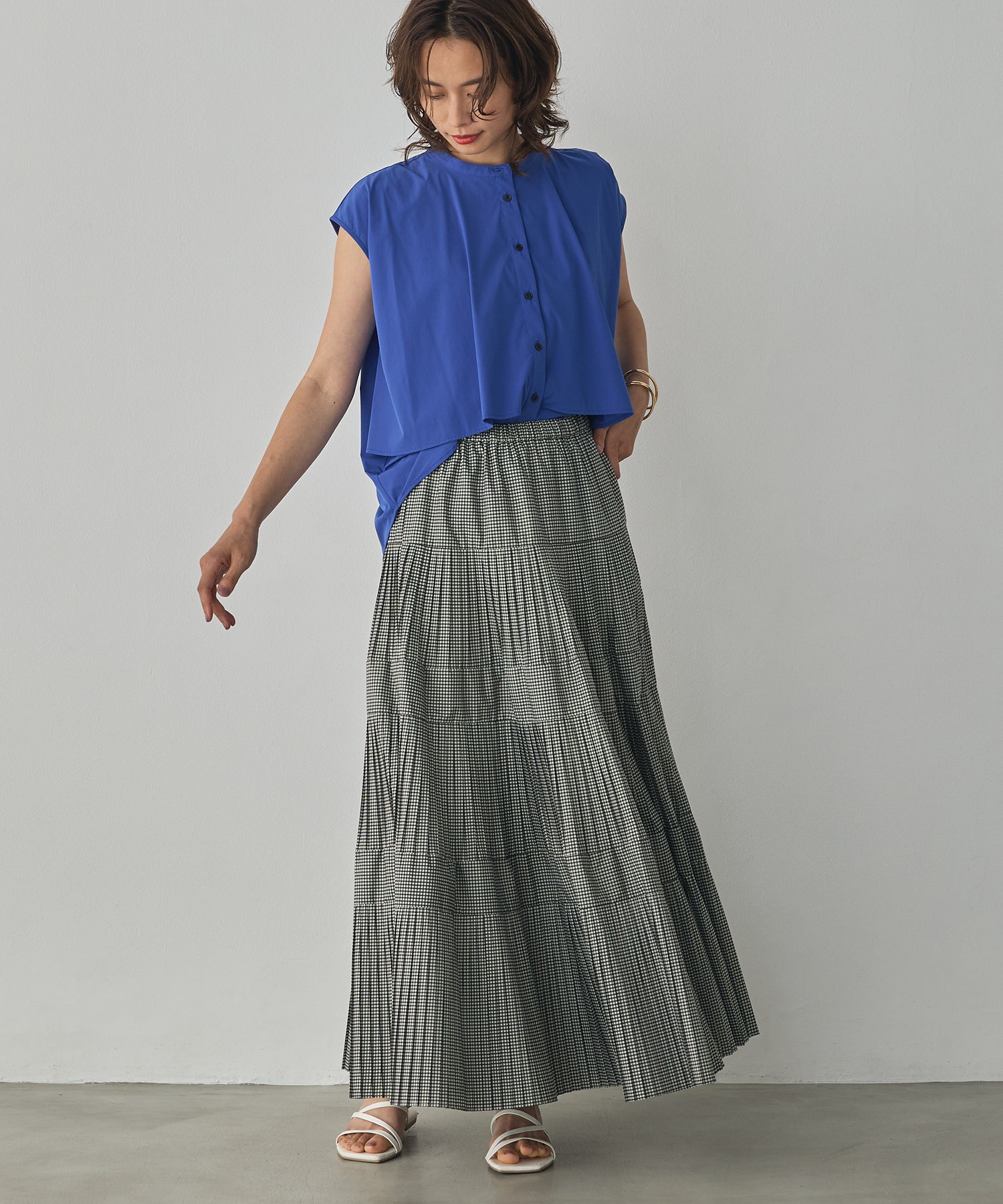 [ICE-TOUCH] LIGHTWEIGHT DOUBLE-FRONT BLOUSE