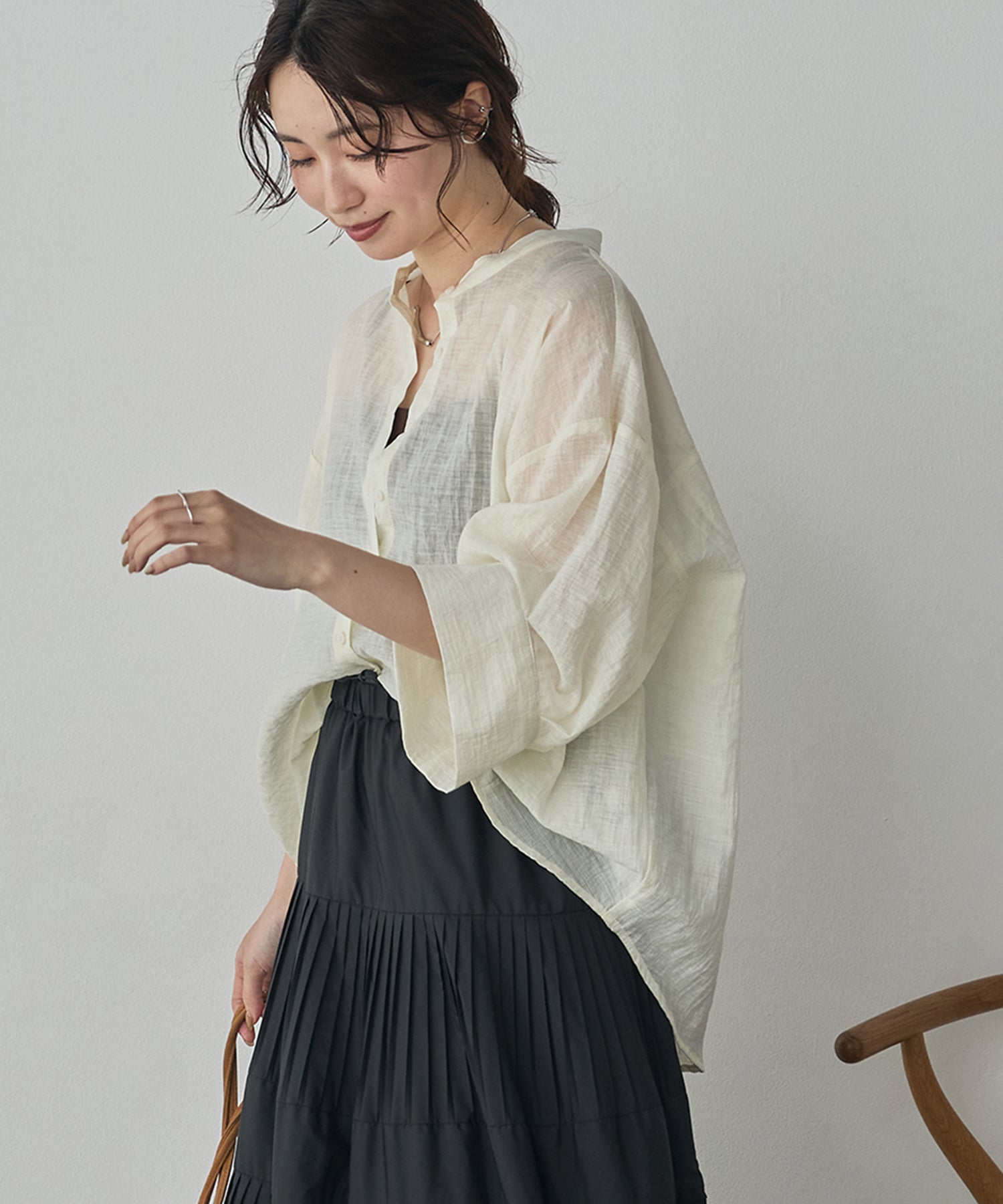 HIGH-TWIST SLUB DOLMAN SHIRT