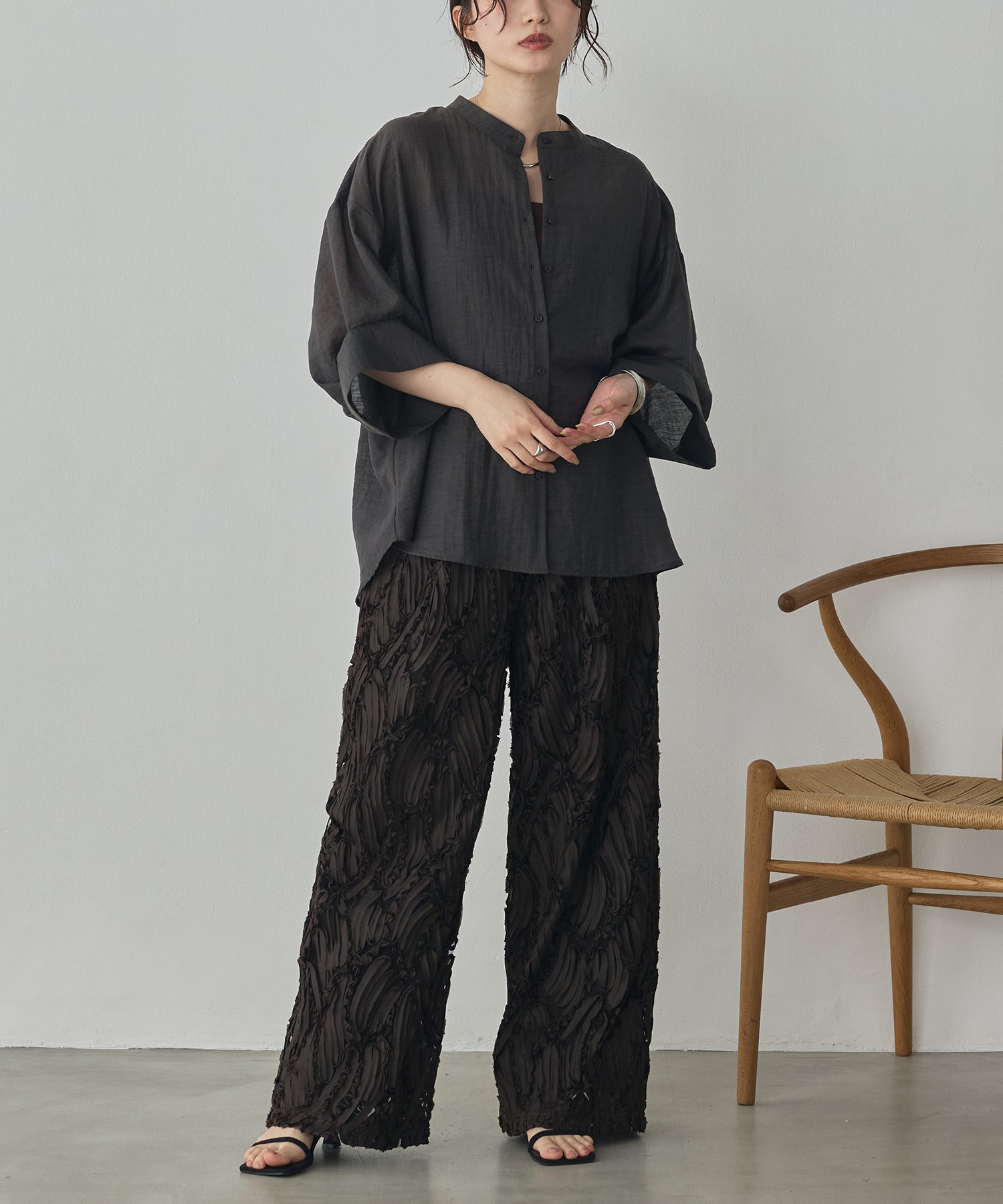 HIGH-TWIST SLUB DOLMAN SHIRT