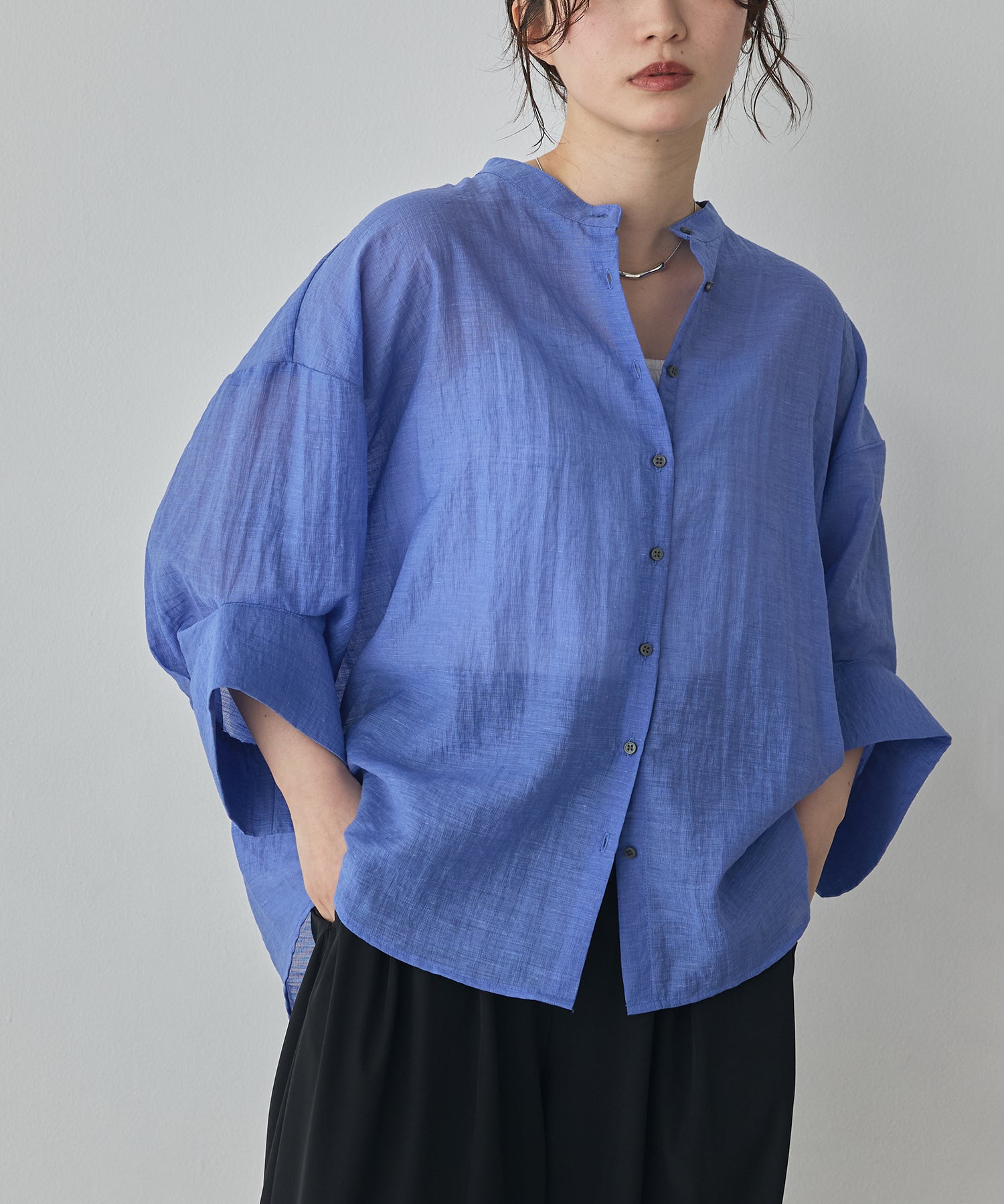 HIGH-TWIST SLUB DOLMAN SHIRT