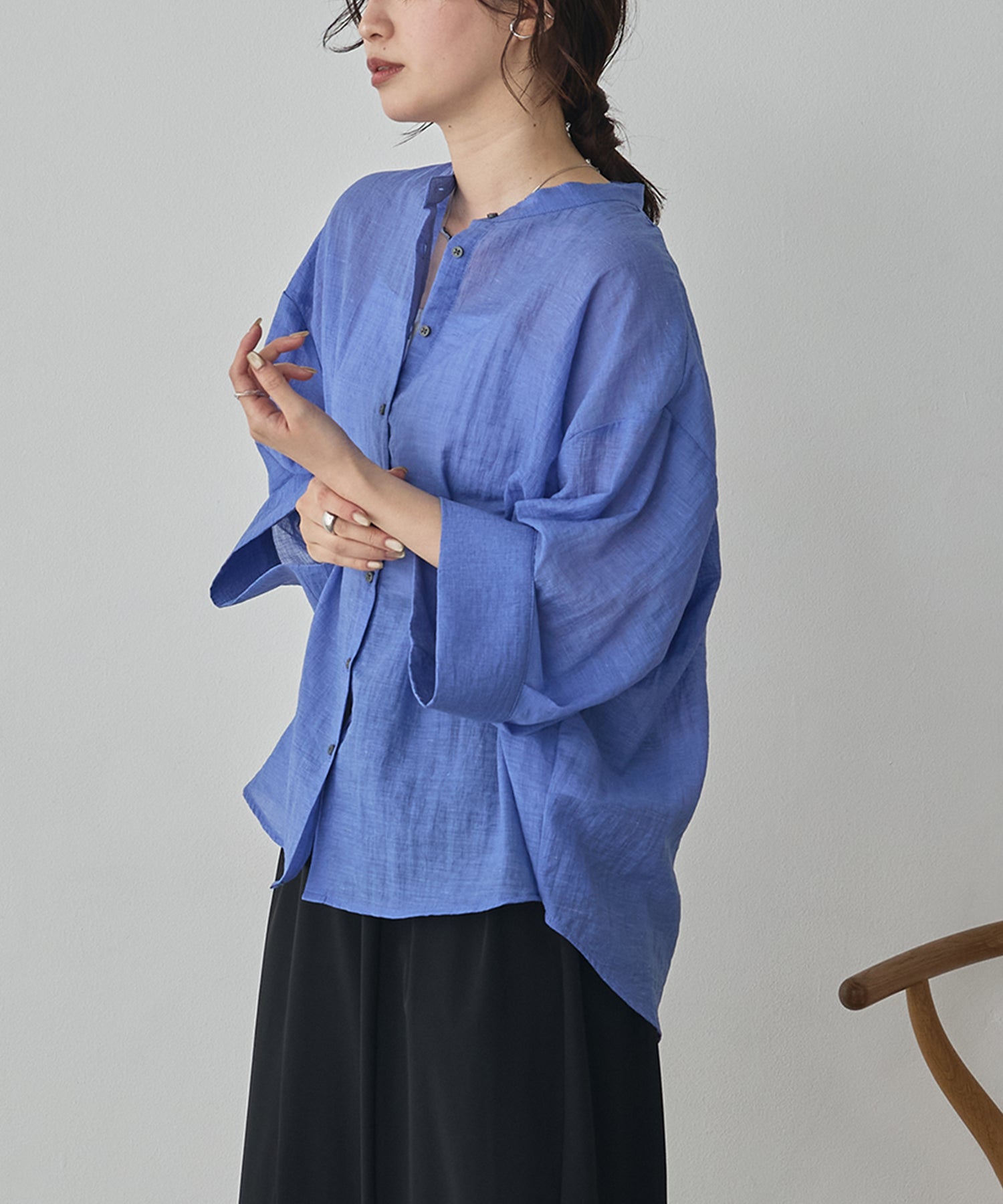 HIGH-TWIST SLUB DOLMAN SHIRT