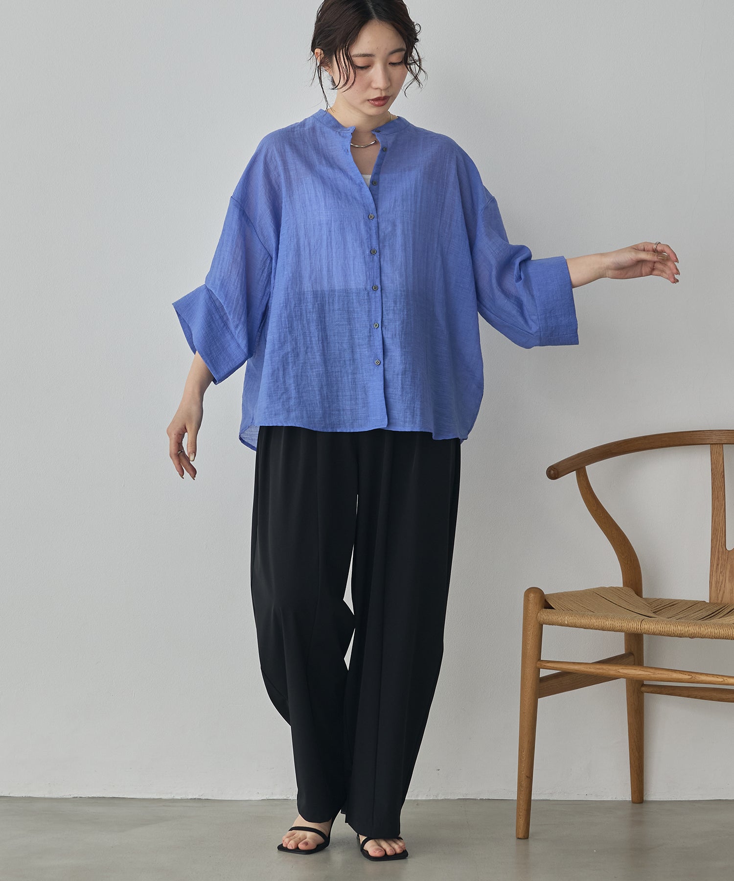 HIGH-TWIST SLUB DOLMAN SHIRT
