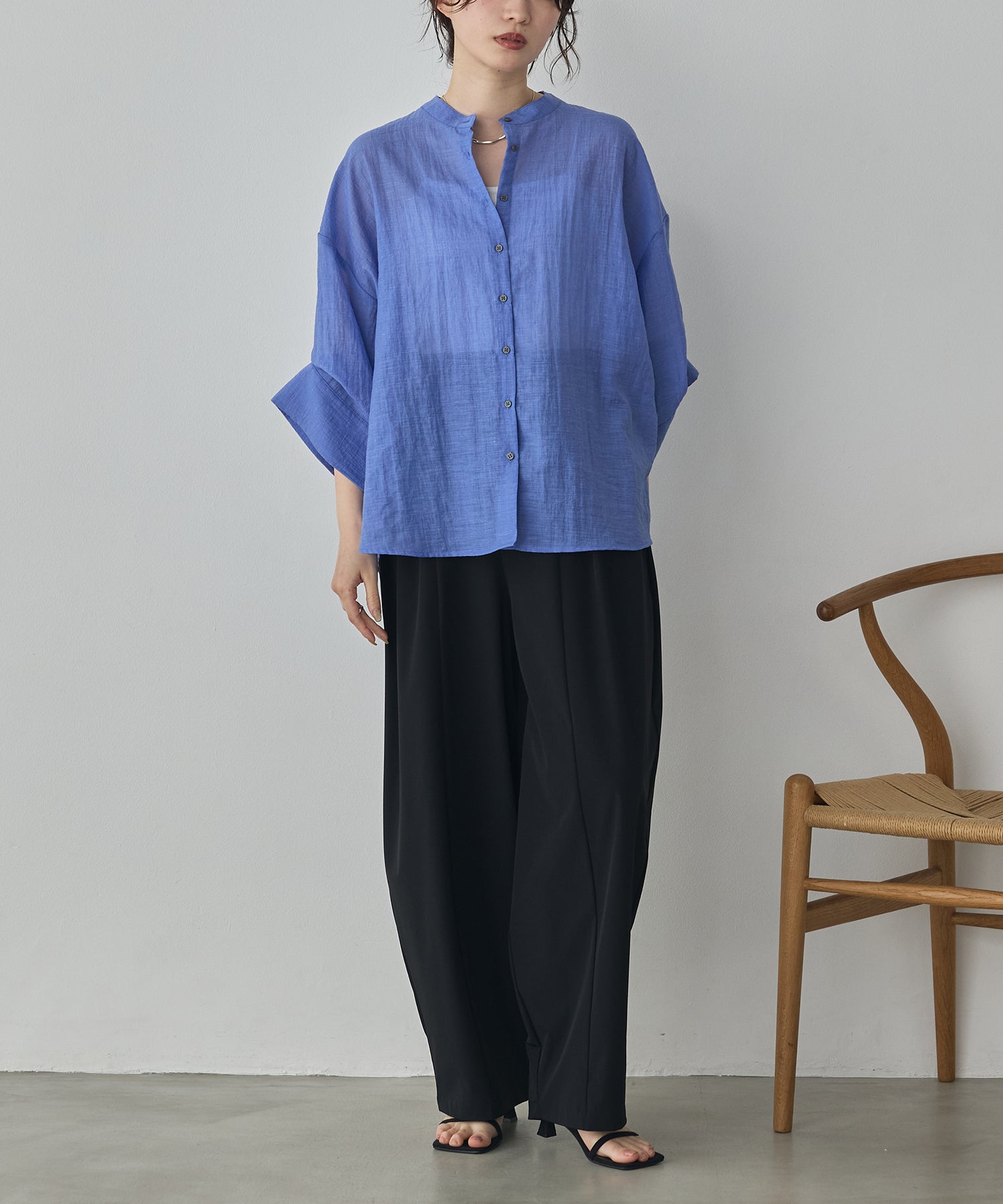 HIGH-TWIST SLUB DOLMAN SHIRT