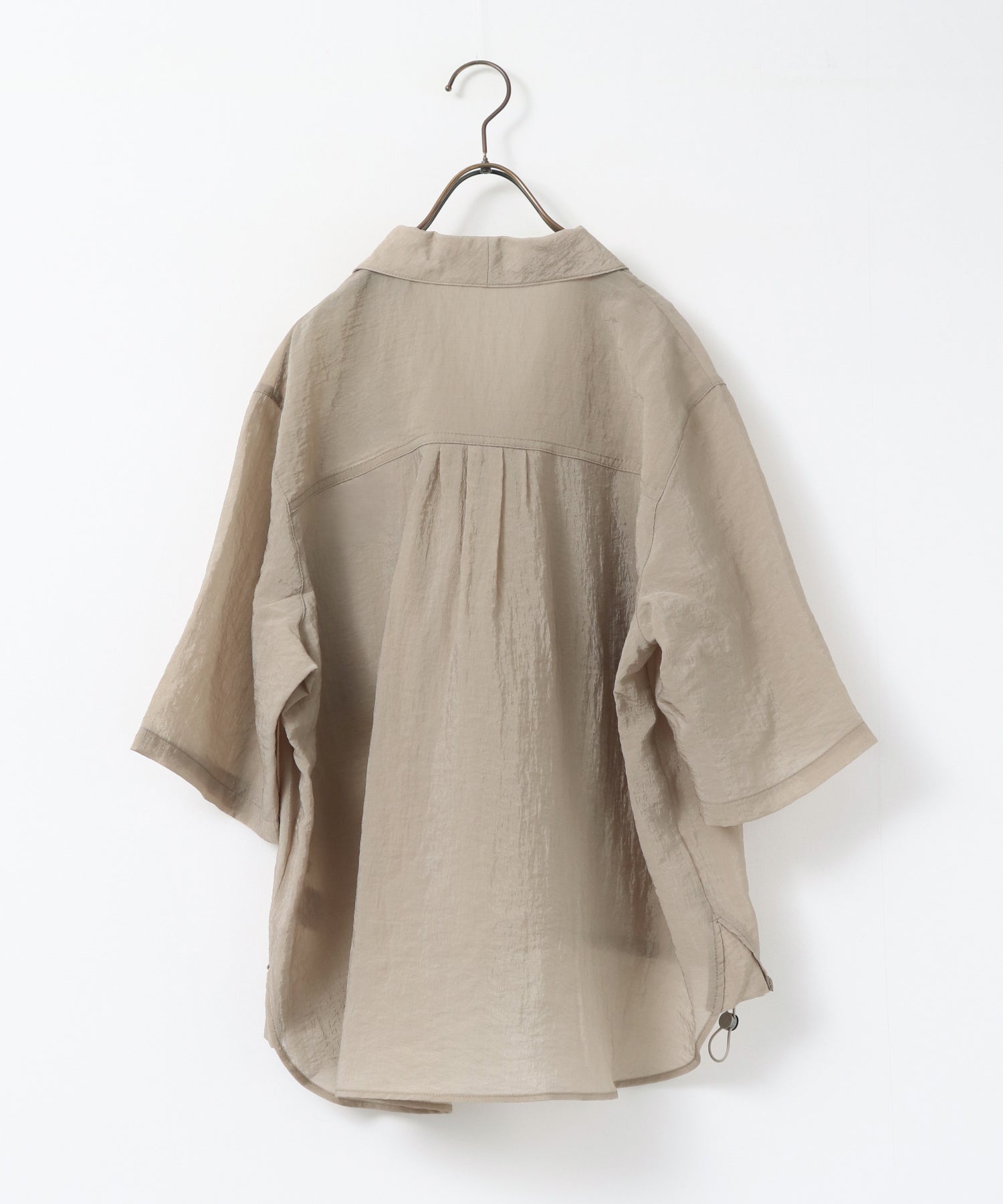 [PRE-ORDER]GLOSSY SHEER OPEN COLLAR SHIRT
