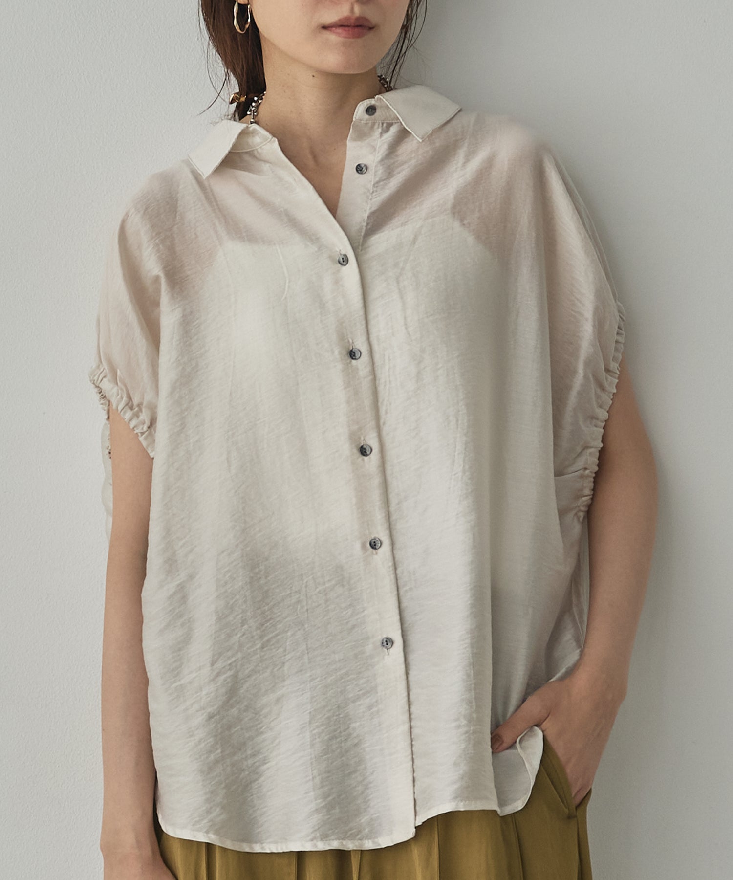 SOLID-COLOR YARN-DYED CHECK OVERSHIRT