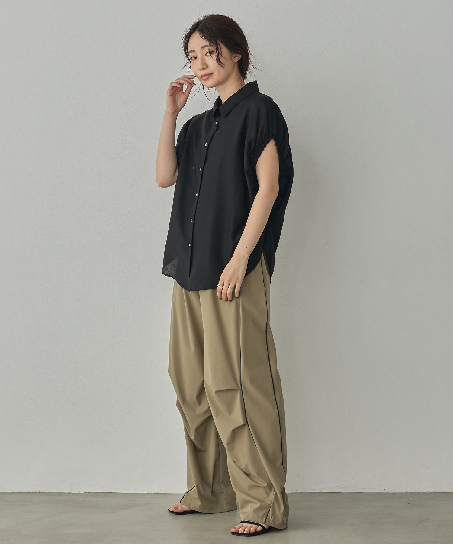 SOLID-COLOR YARN-DYED CHECK OVERSHIRT