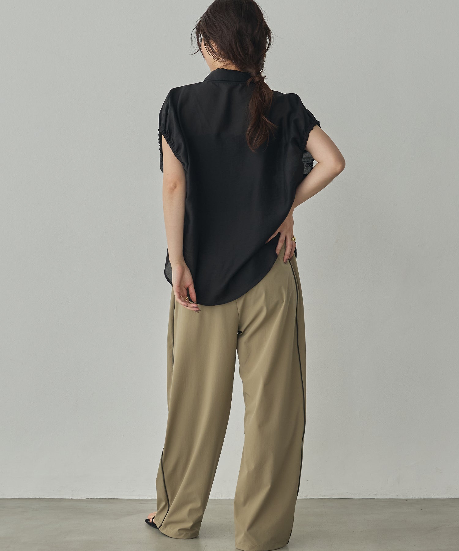 SOLID-COLOR YARN-DYED CHECK OVERSHIRT