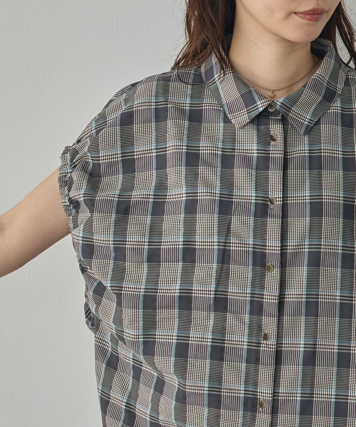 SOLID-COLOR YARN-DYED CHECK OVERSHIRT