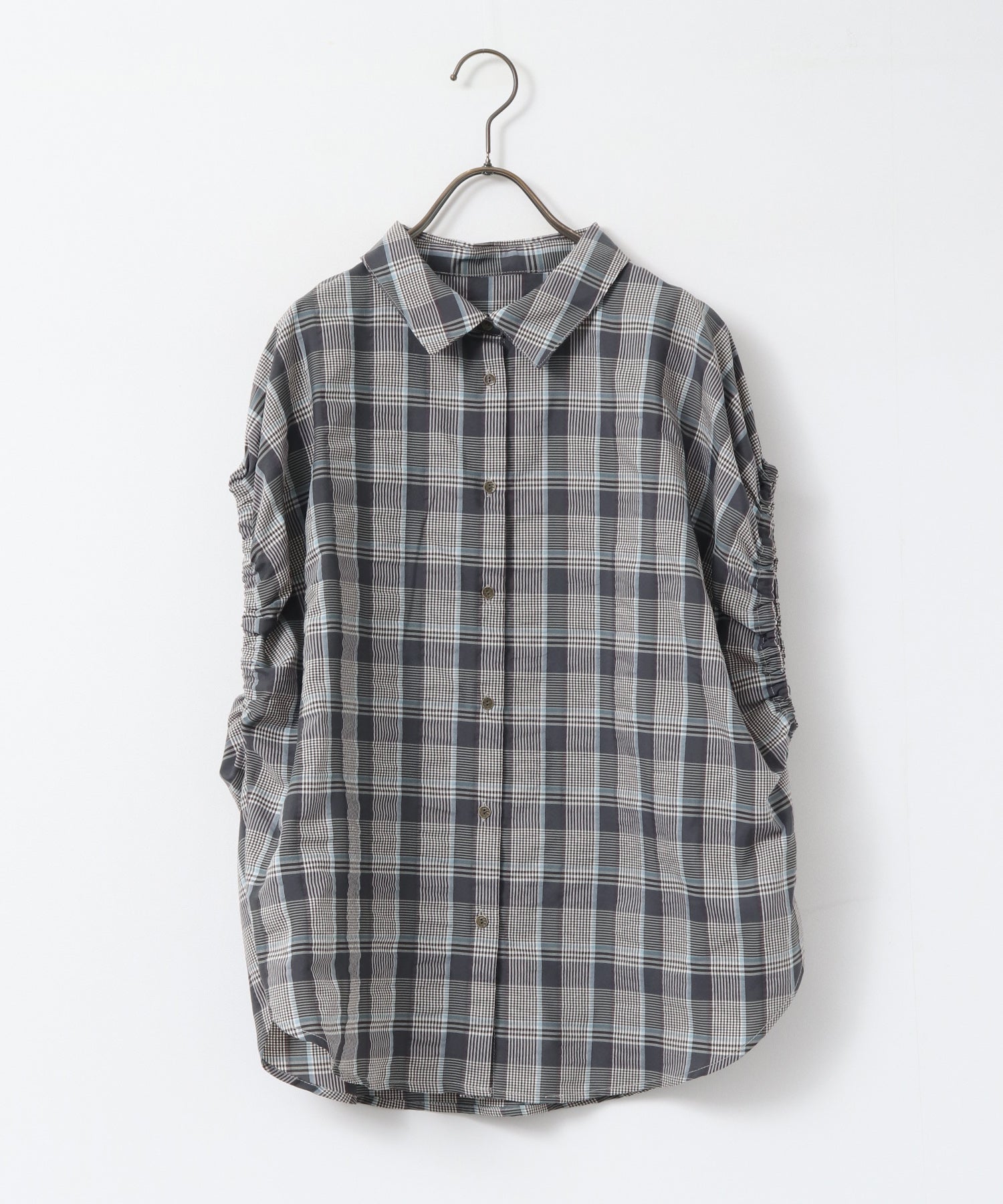 SOLID-COLOR YARN-DYED CHECK OVERSHIRT