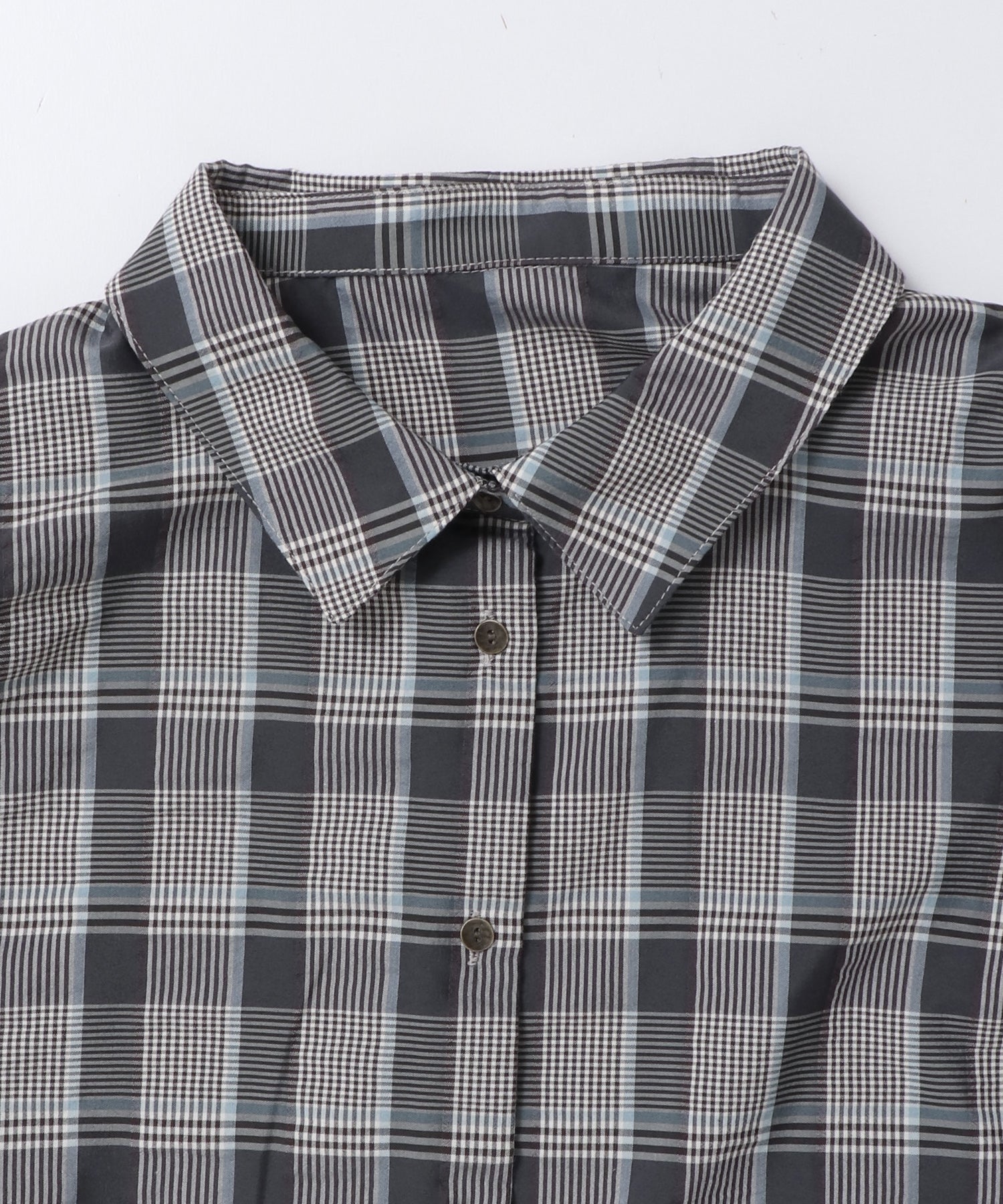 SOLID-COLOR YARN-DYED CHECK OVERSHIRT