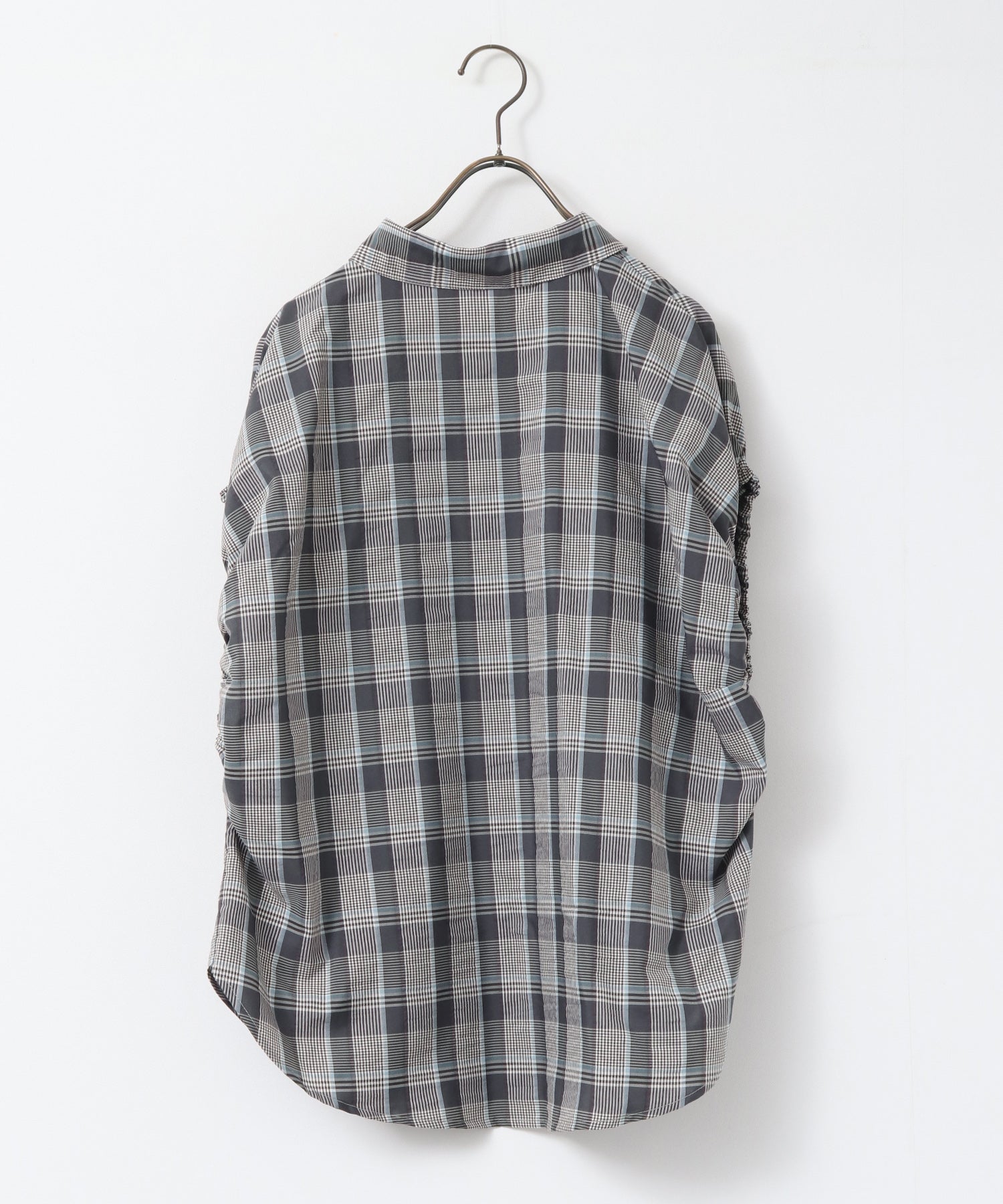SOLID-COLOR YARN-DYED CHECK OVERSHIRT