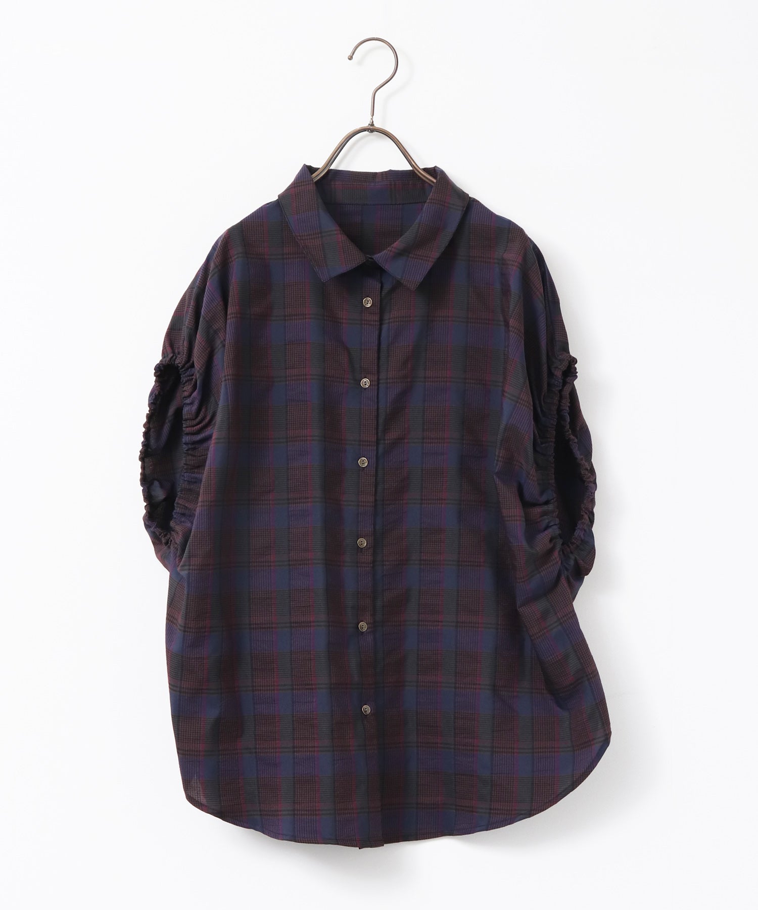 SOLID-COLOR YARN-DYED CHECK OVERSHIRT