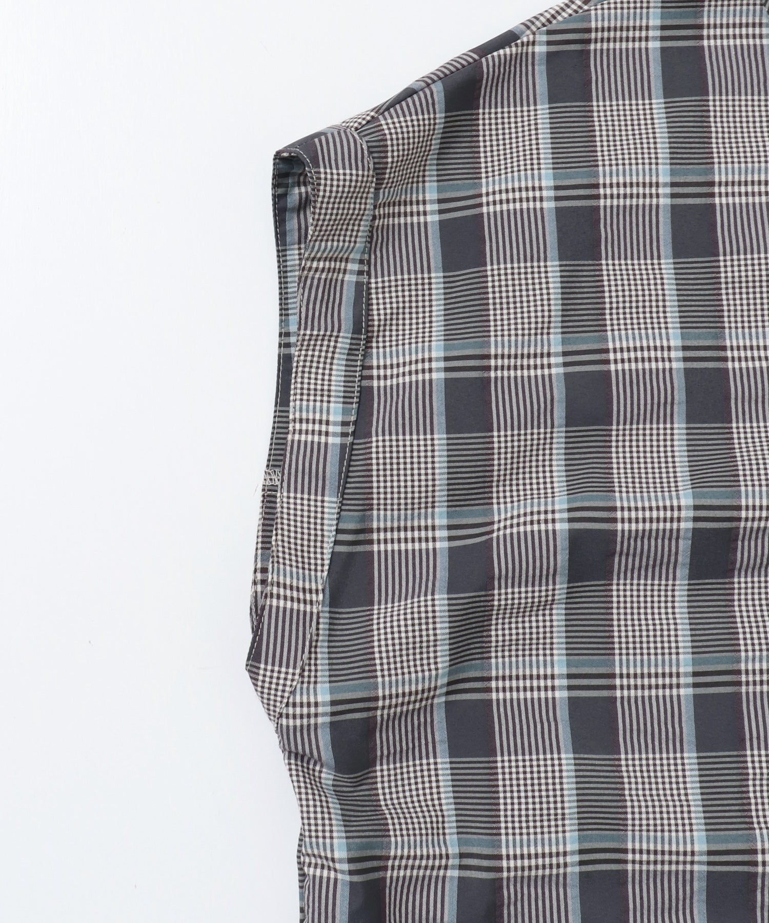 SOLID-COLOR / YARN-DYED CHECKERED FRILL SHIRT