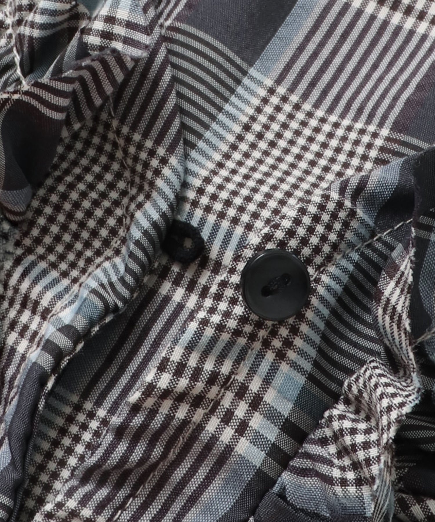 SOLID-COLOR / YARN-DYED CHECKERED FRILL SHIRT