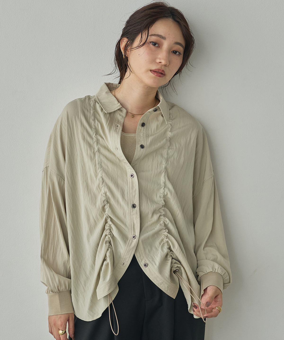 VINTAGE BROADCLOTH FRILLED SHIRT-STYLE JACKET