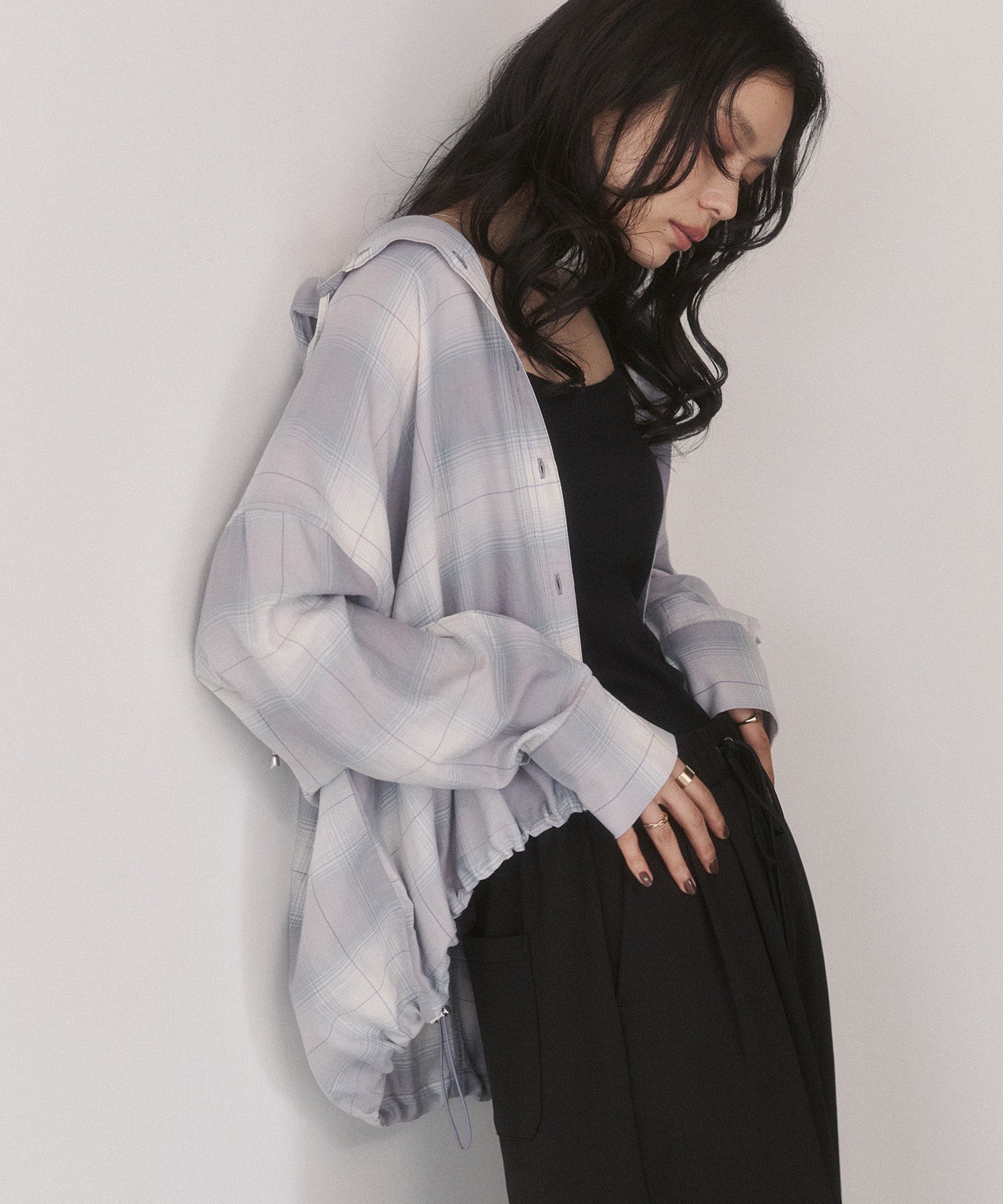 CHEQUERED HOODED SHIRT
