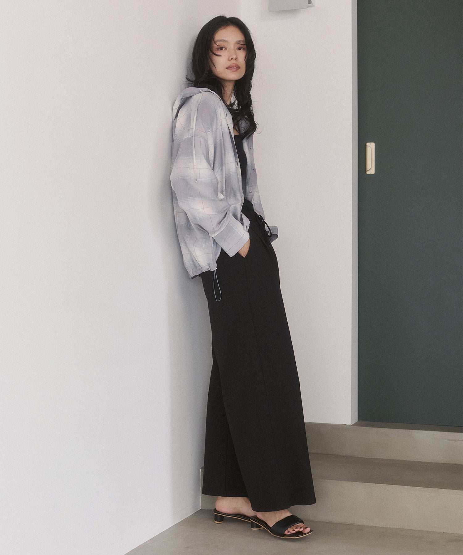 CHEQUERED HOODED SHIRT