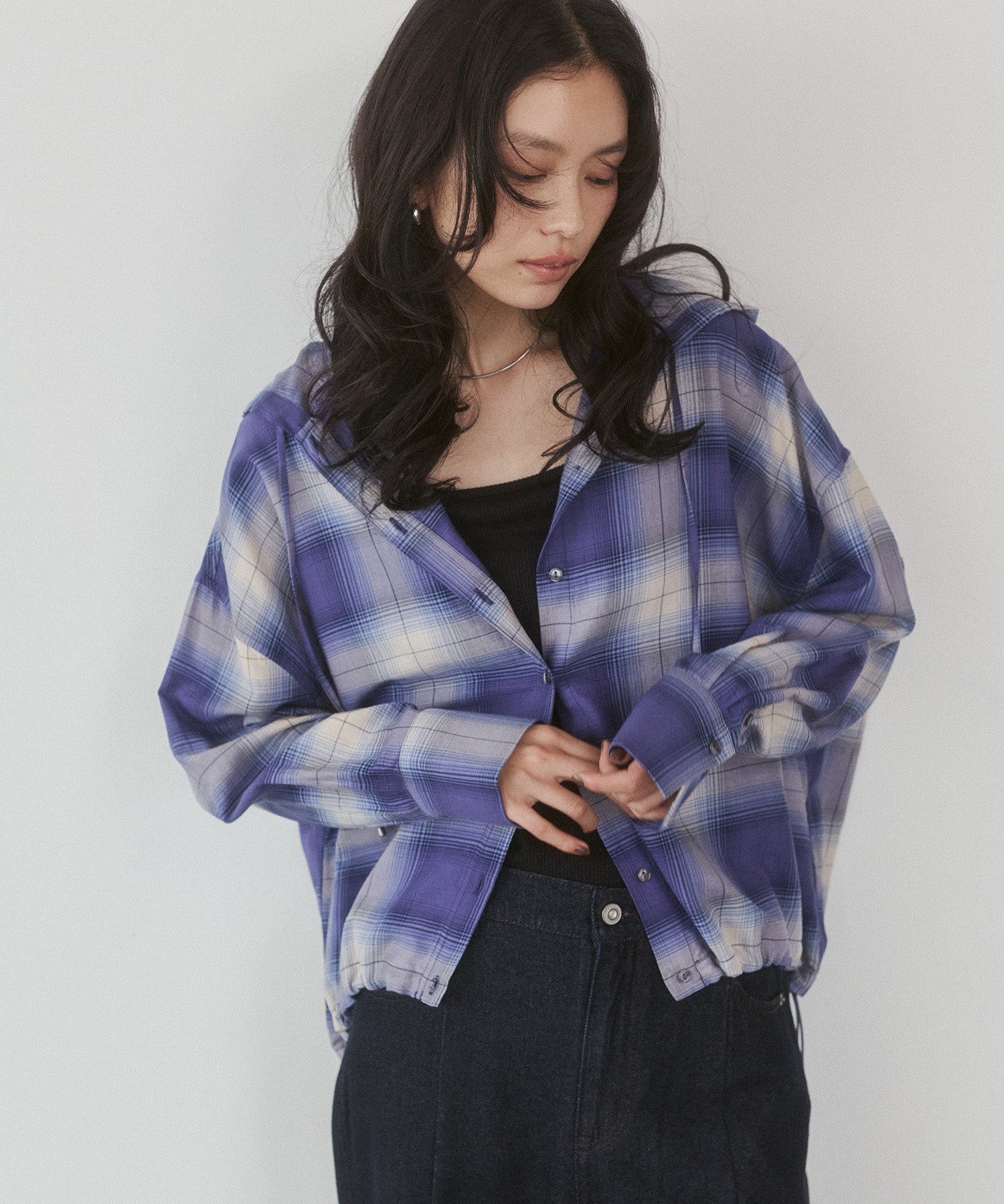 CHEQUERED HOODED SHIRT