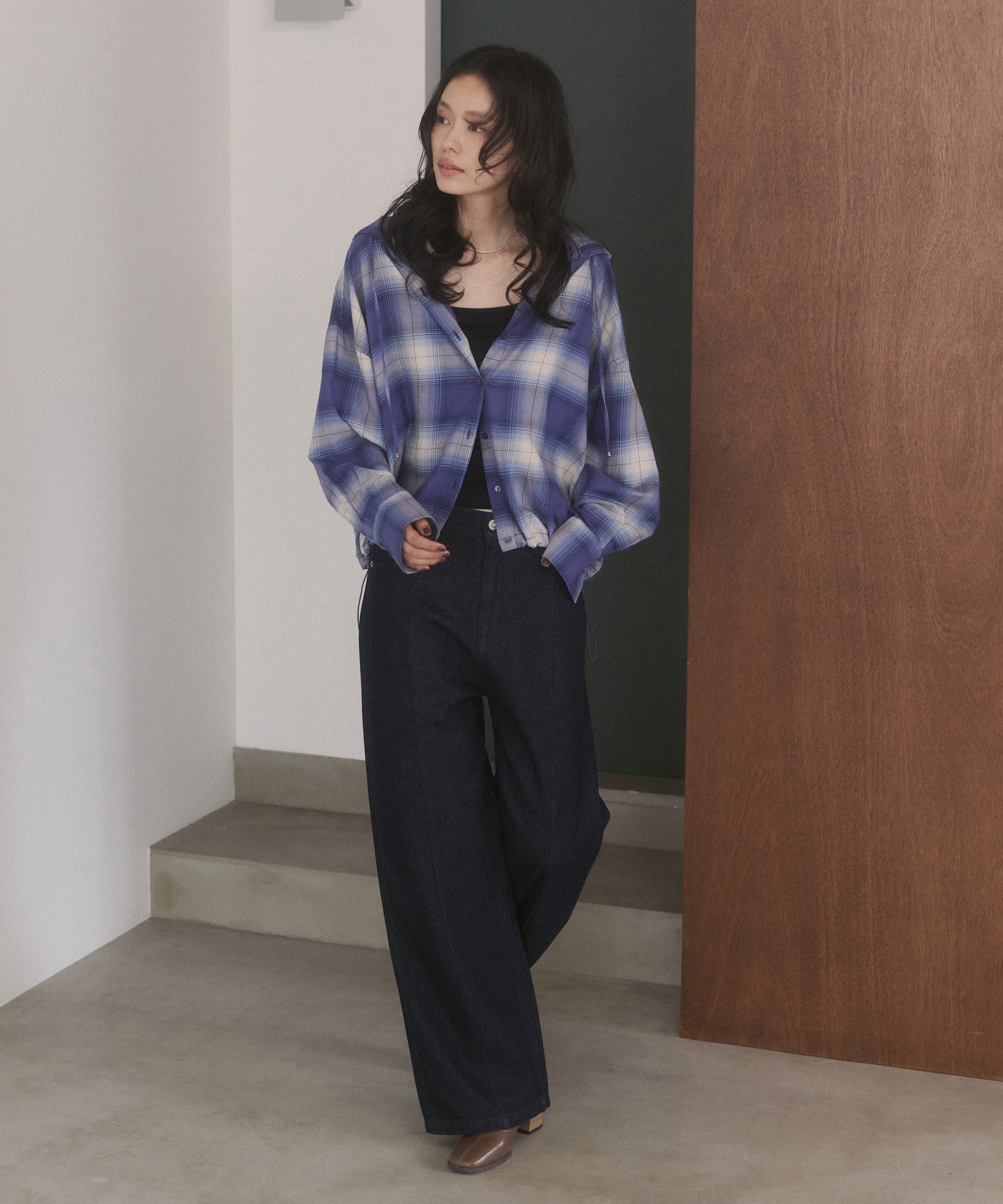 CHEQUERED HOODED SHIRT