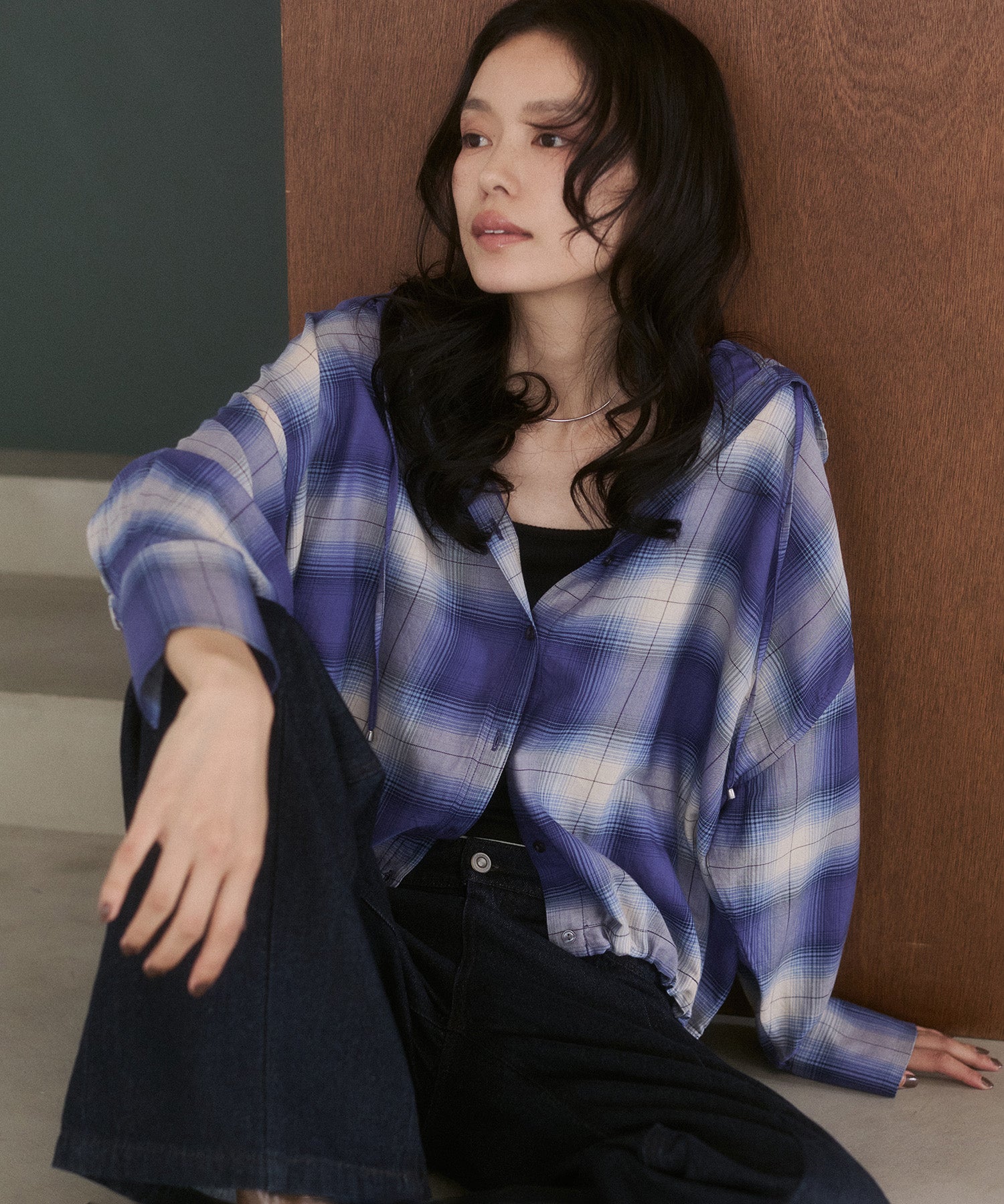 CHEQUERED HOODED SHIRT