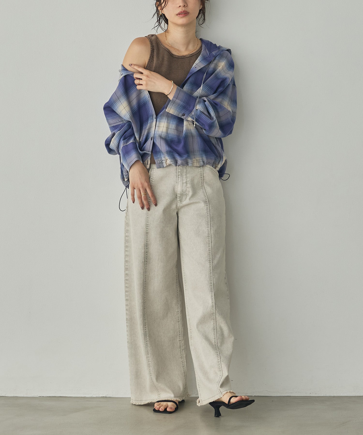 CHEQUERED HOODED SHIRT