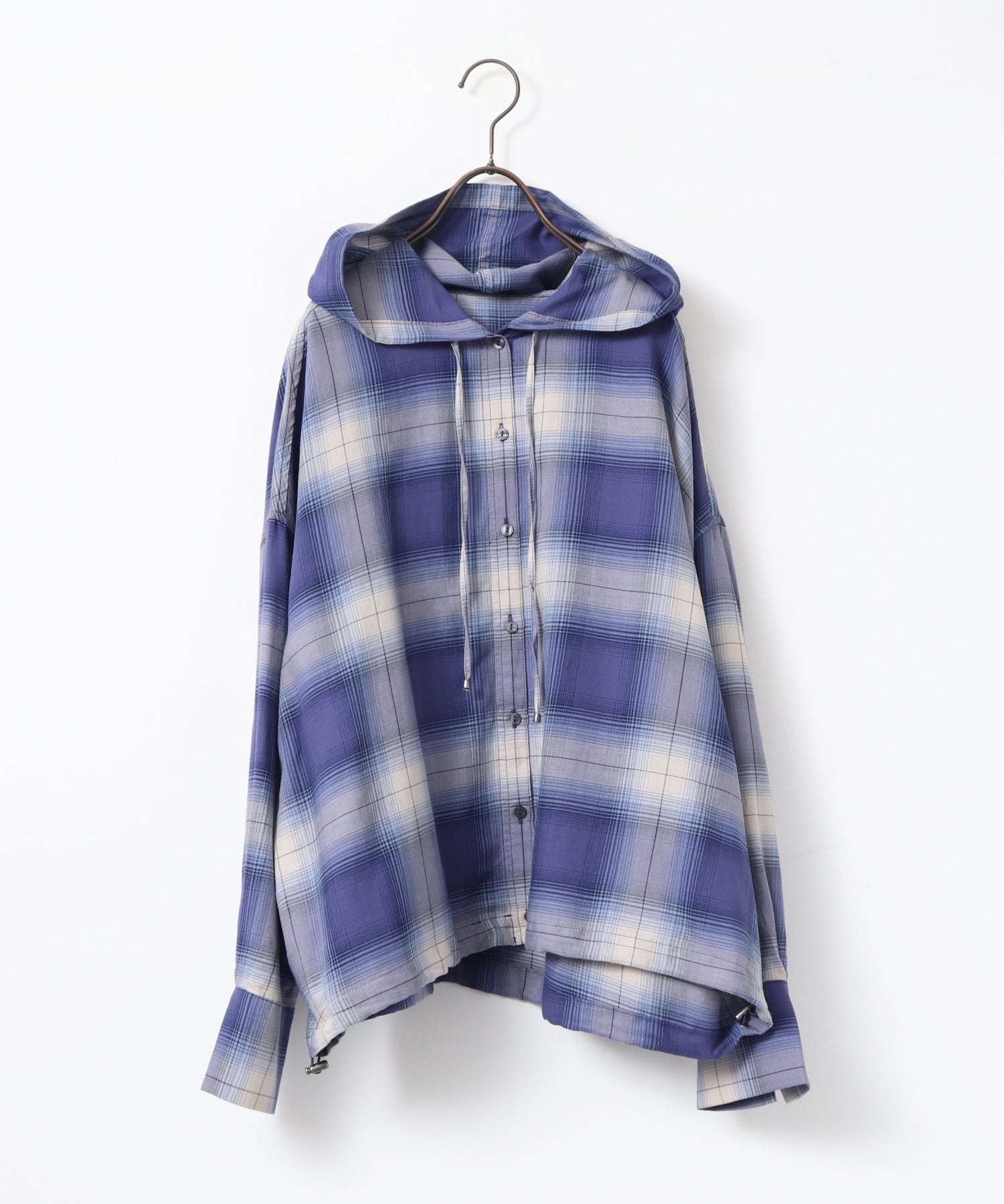 CHEQUERED HOODED SHIRT