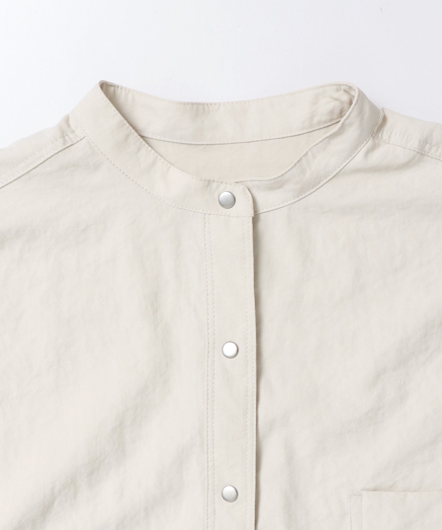 [PRE-ORDER]PEACH SUEDE 2WAY LENGTH BAND COLLAR SHIRT