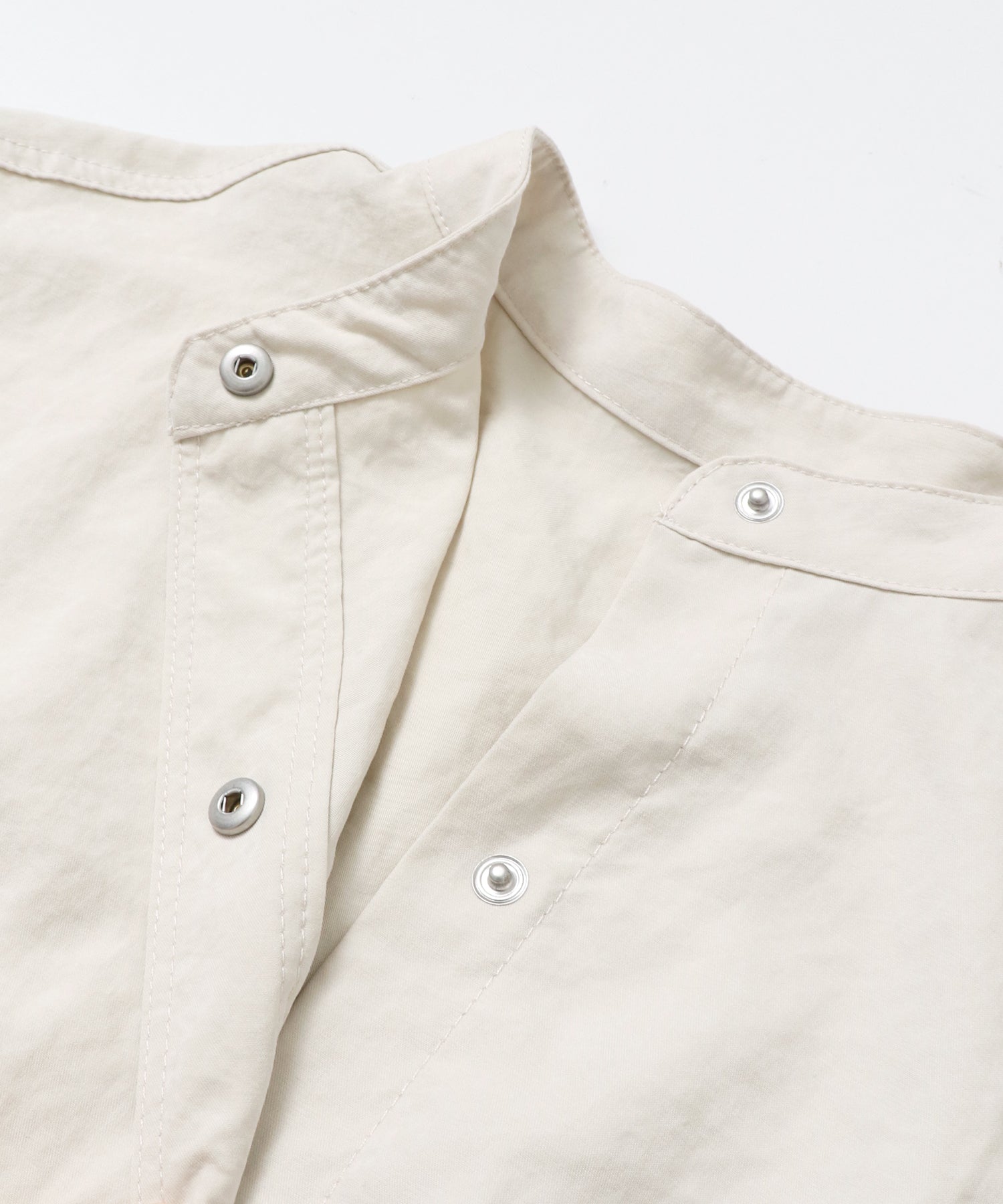 [PRE-ORDER]PEACH SUEDE 2WAY LENGTH BAND COLLAR SHIRT