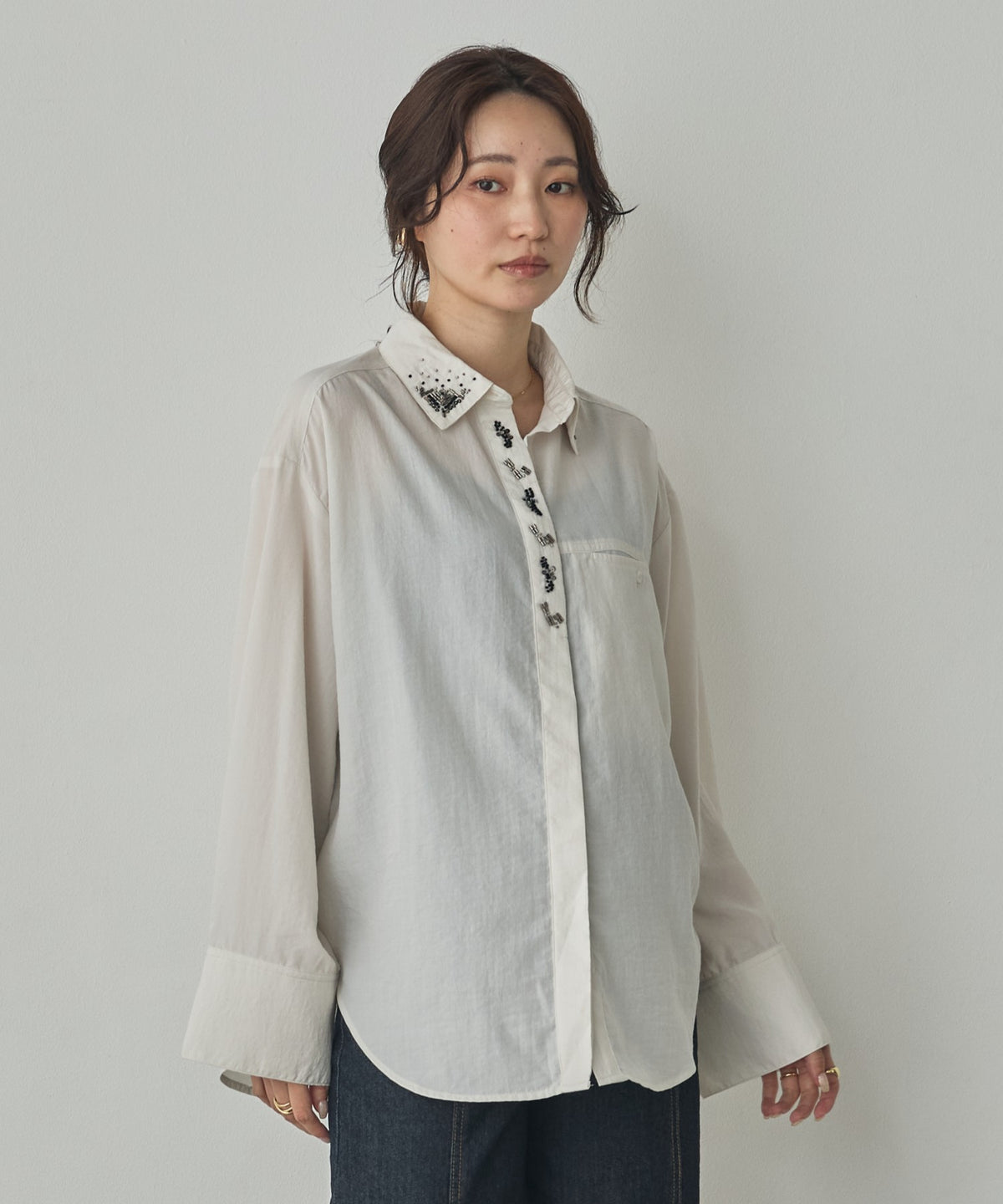 BEADED EMBROIDERED SHIRT