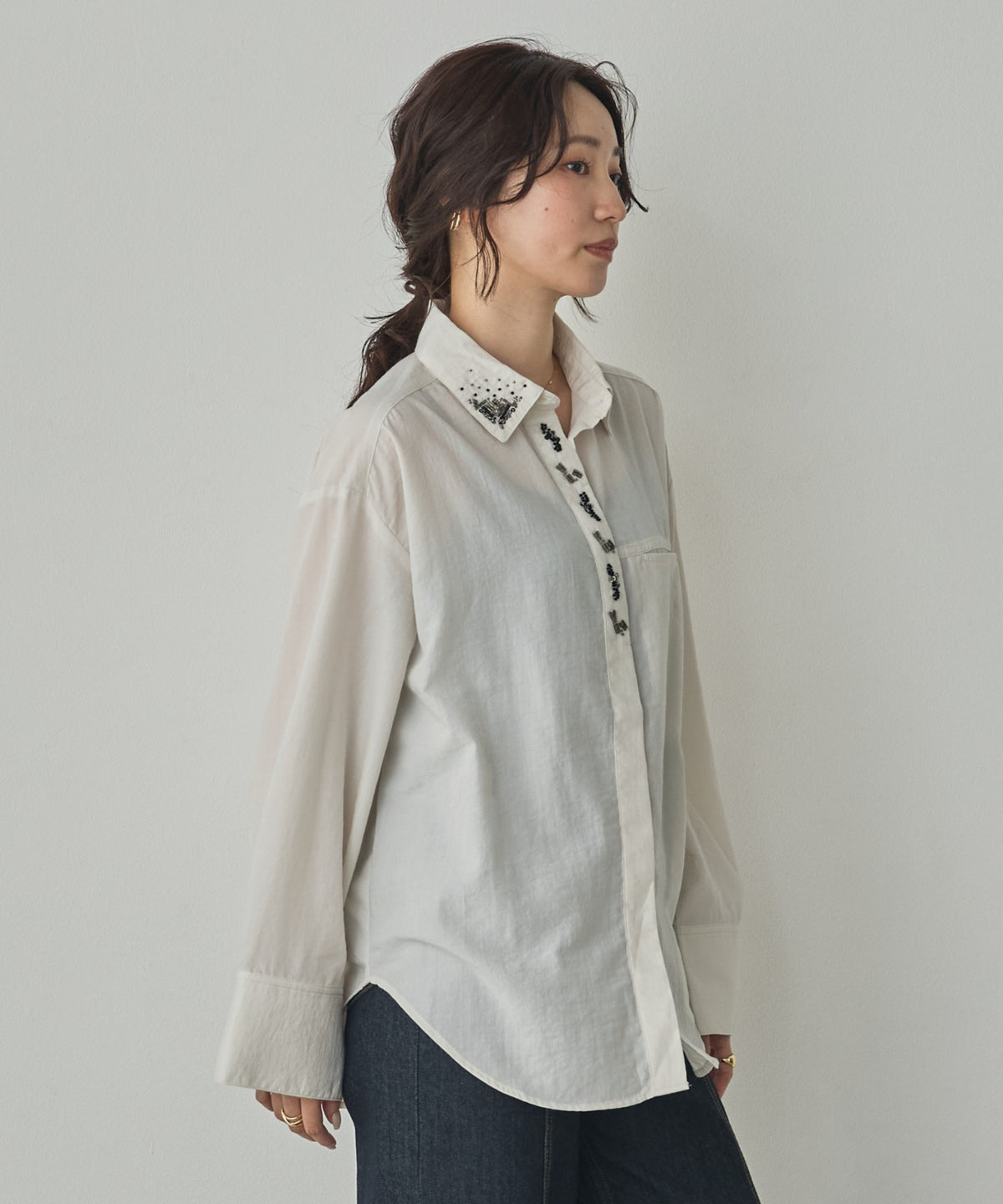 BEADED EMBROIDERED SHIRT