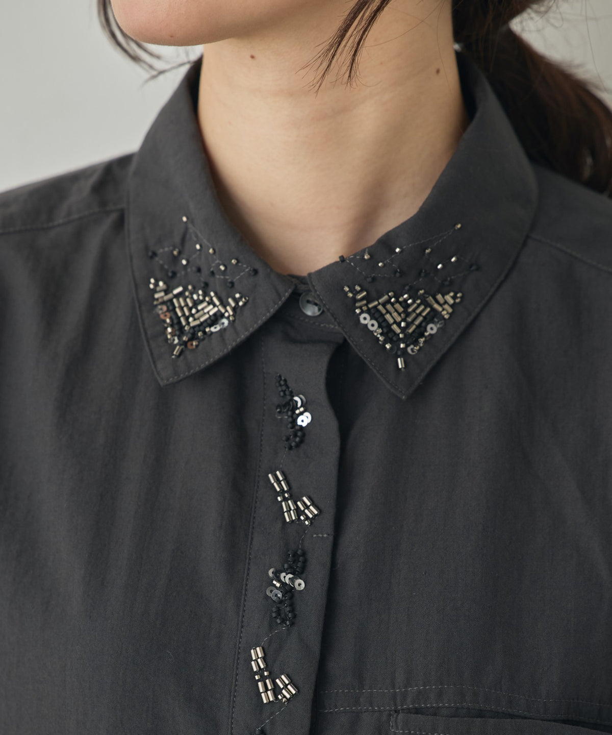 BEADED EMBROIDERED SHIRT